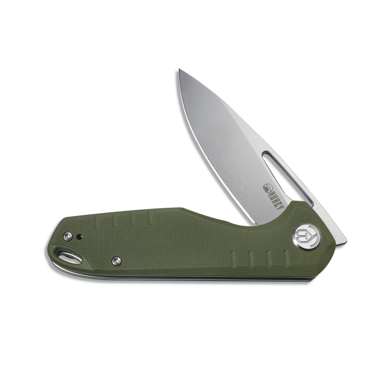 Doris Liner Lock Front Flipper Folding Knife Green G10 Handle 3.27" Bead Blasted Finish D2 KU324D