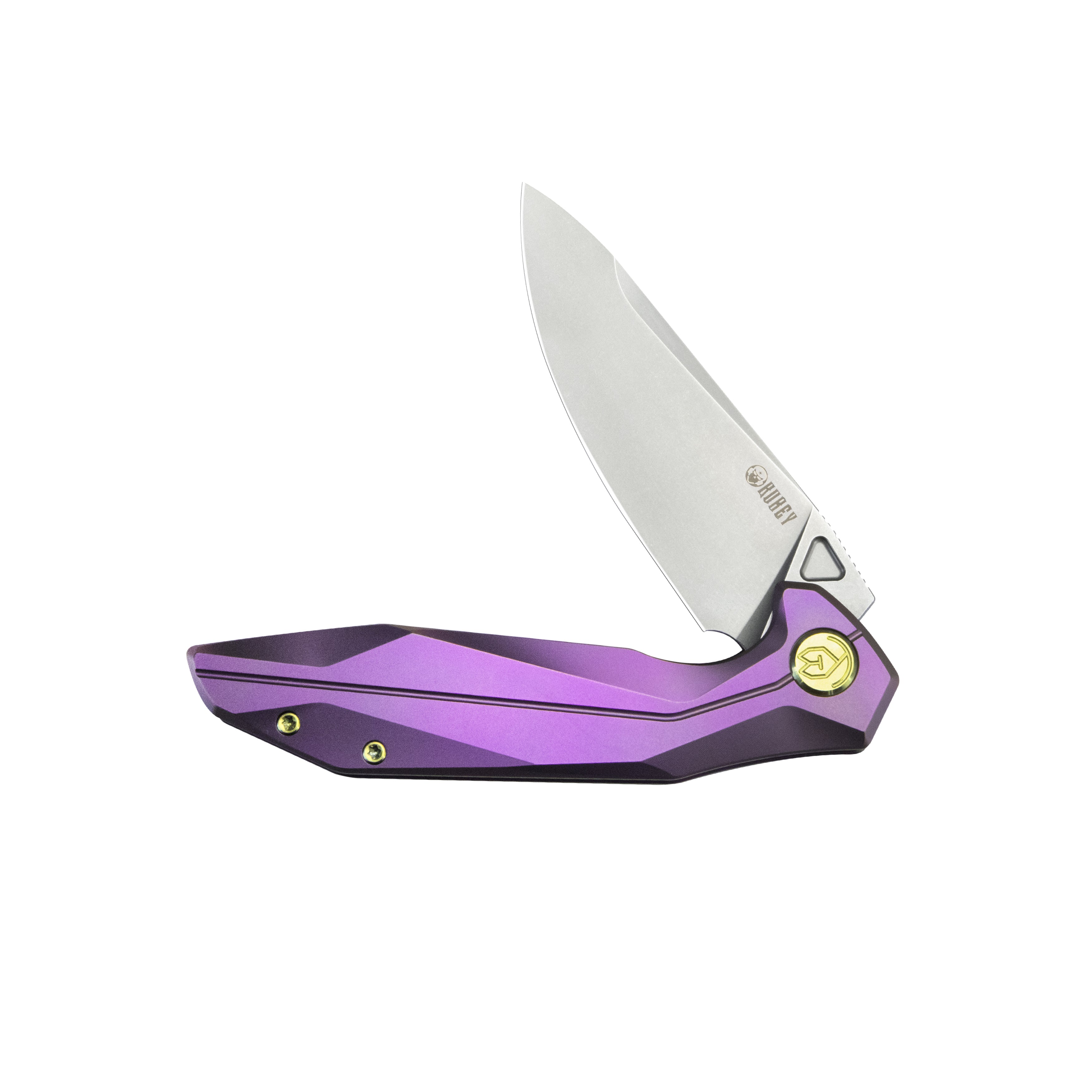 Kubey Nova Frame Lock Flipper Folding Knife Purple 6AL4V