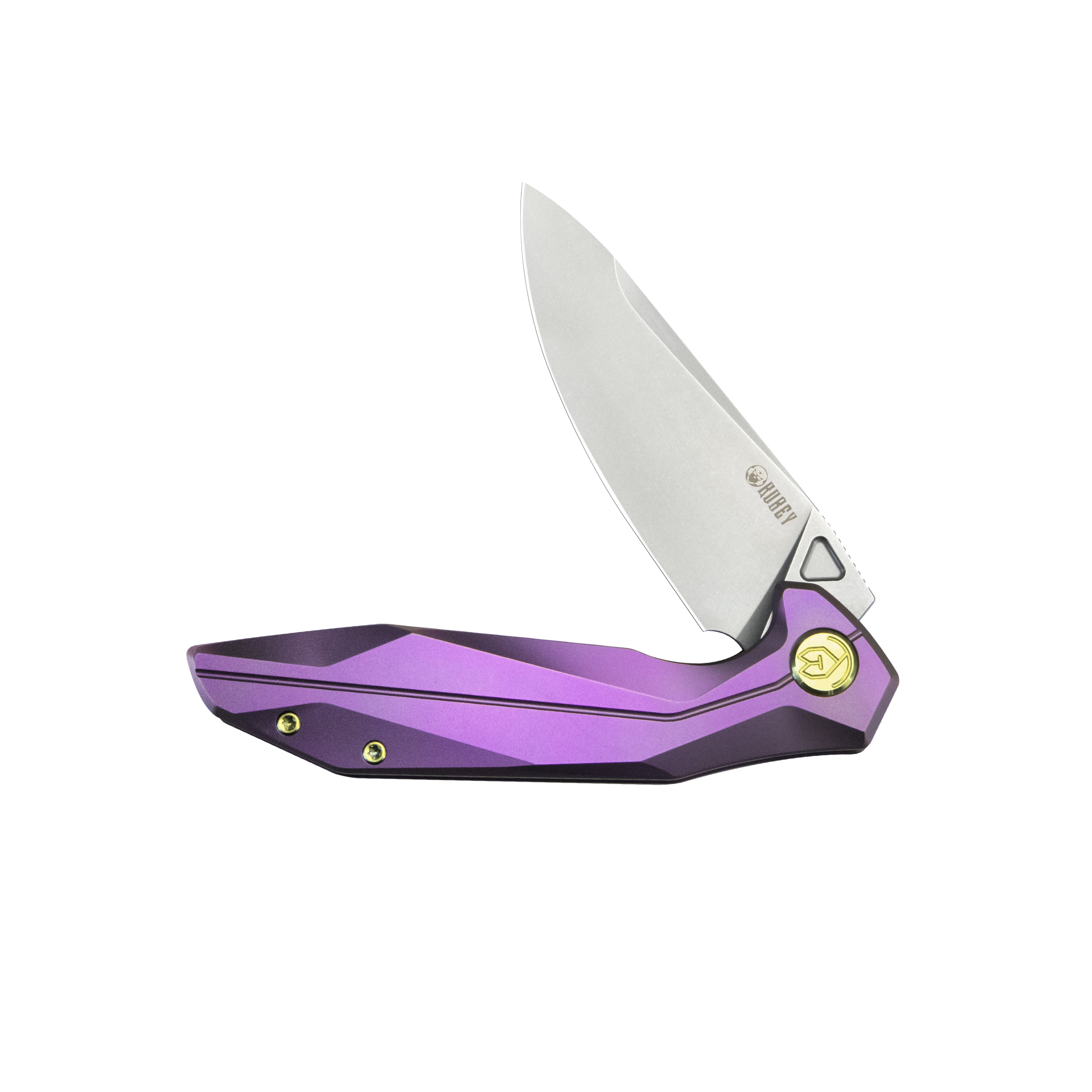 Nova Frame Lock Flipper Folding Knife Purple 6AL4V Titanium Handle 3.66" Bead Blasted 14C28N KB235D