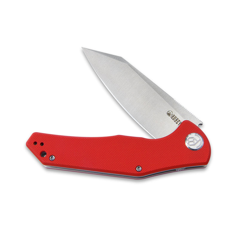 Flash Liner Lock Flipper Folding Knife Red G10 Handle 3.82" Satin D2 KU158D