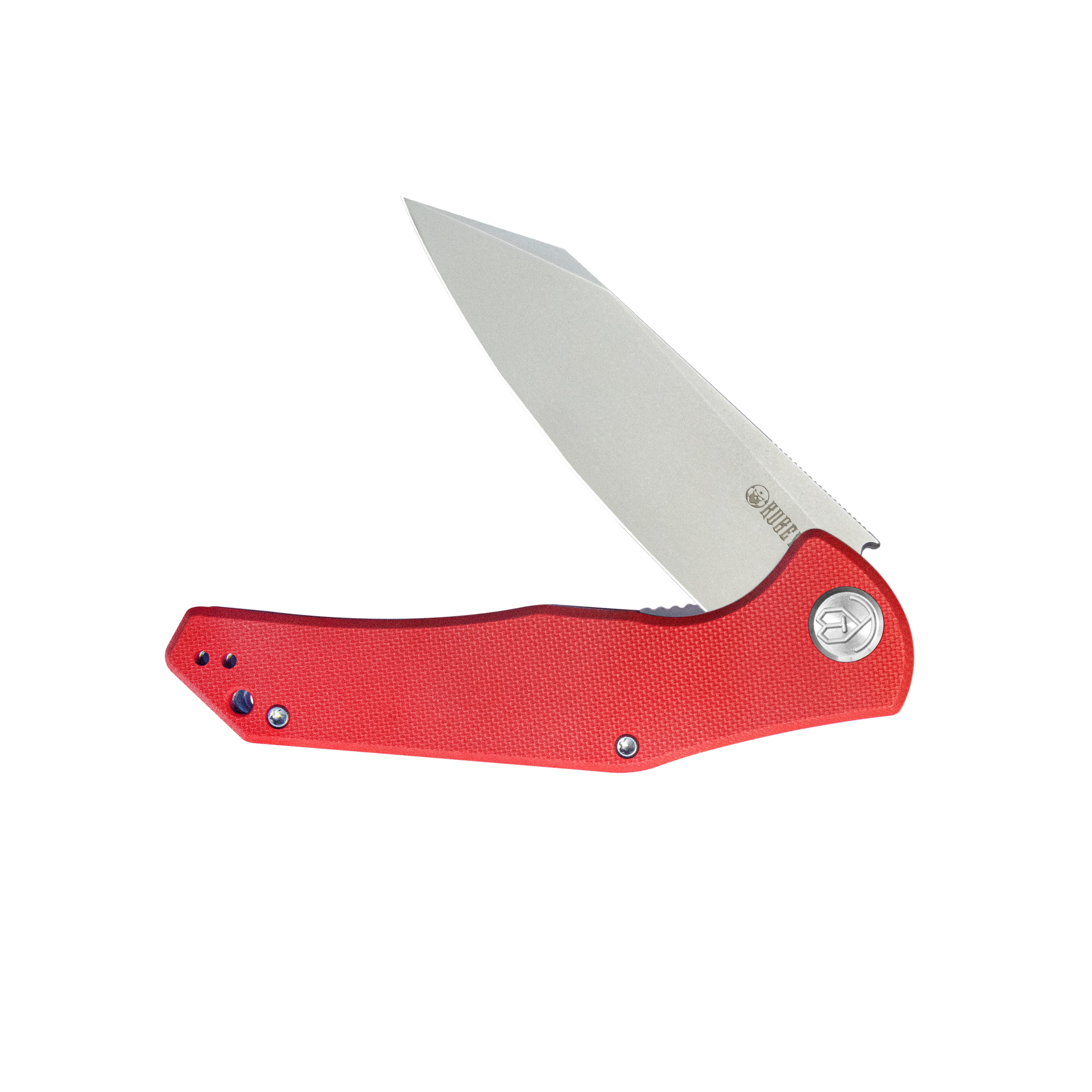 Flash Liner Lock Flipper Folding Knife Red G10 Handle 3.82" Beadblast AUS-10 KU158K