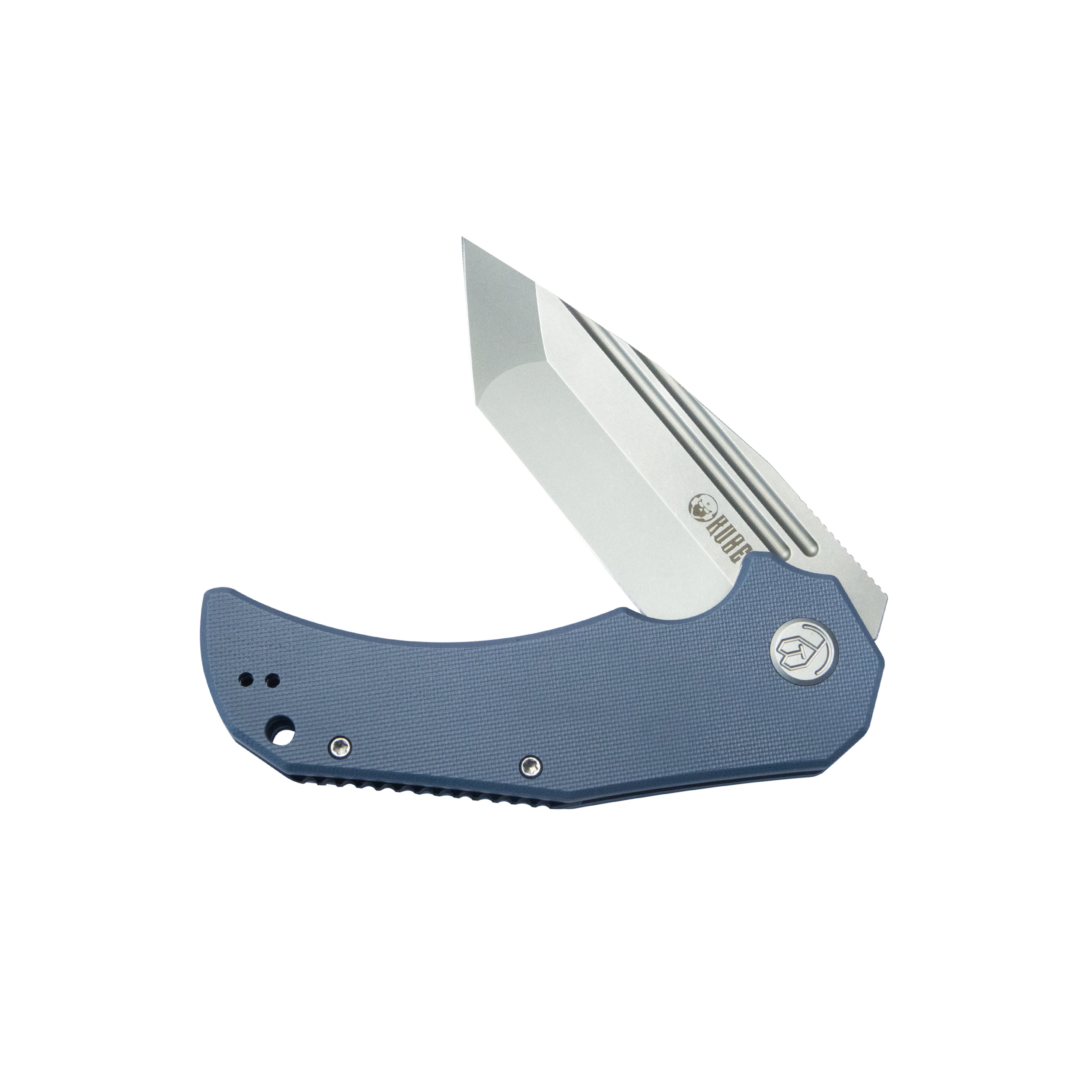 Mikkel Willumsen Design Bravo one Tanto Outdoor Folding Camping Knife Blue G10 Handle 3.39" Beadblast AUS-10 KU318E