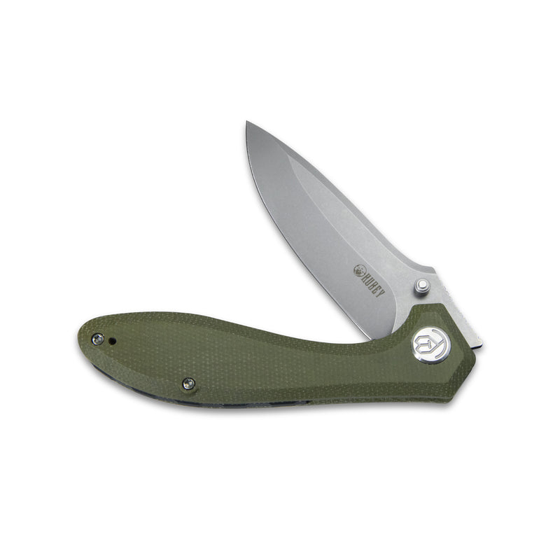 Ruckus Liner Lock Folding Knife Green Micarta Handle 3.31" Bead Blasted AUS-10 KU314E