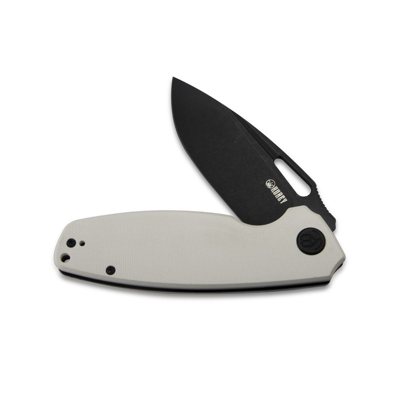 Tityus Liner Lock Flipper Folding Knife Ivory G10 Handle 3.39" Dark Stonewashed D2 KU322H