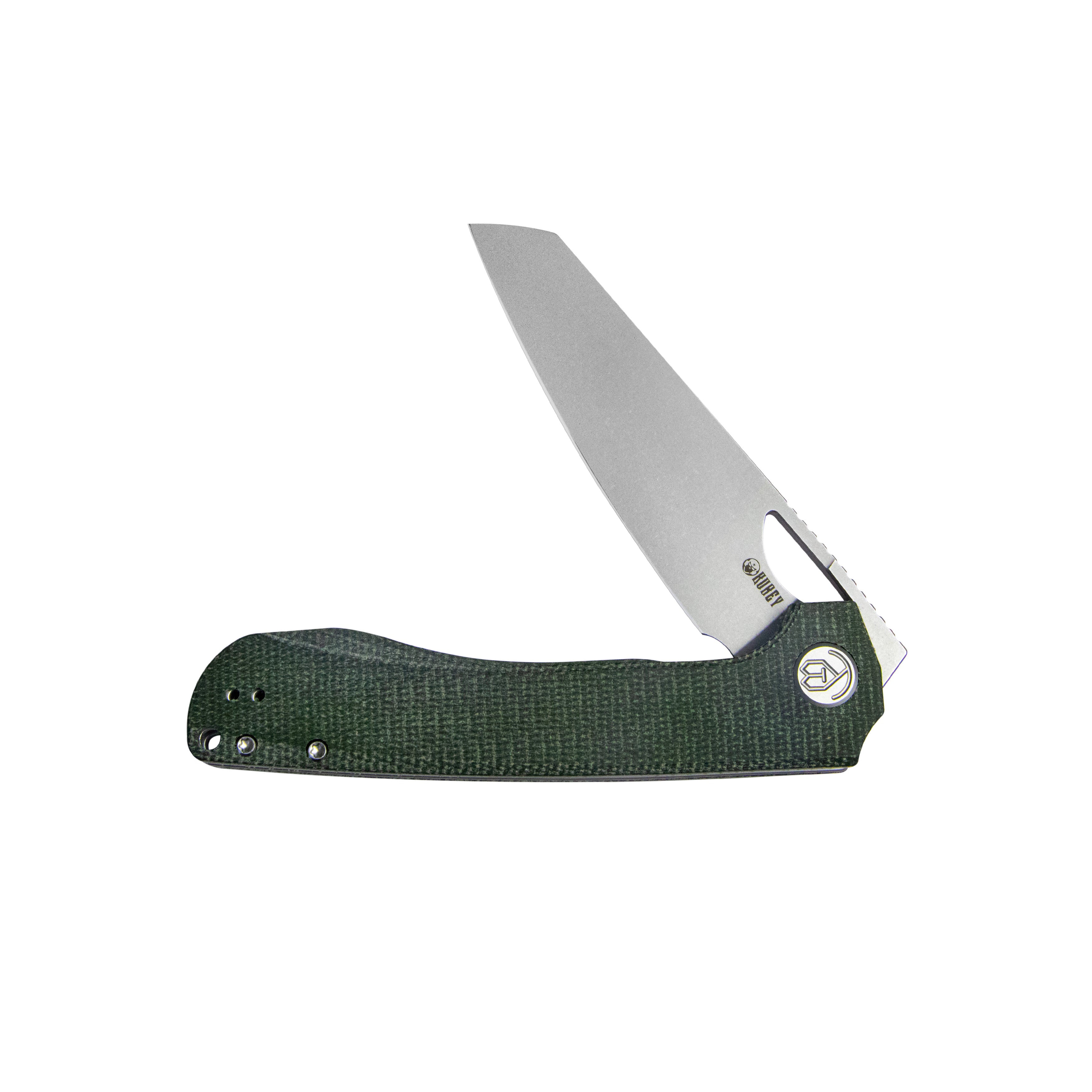 Elang Liner Lock Folding Knife Green Micarta Handle 3.94" Bead Blasted Sheepsfoot AUS-10 KU365E