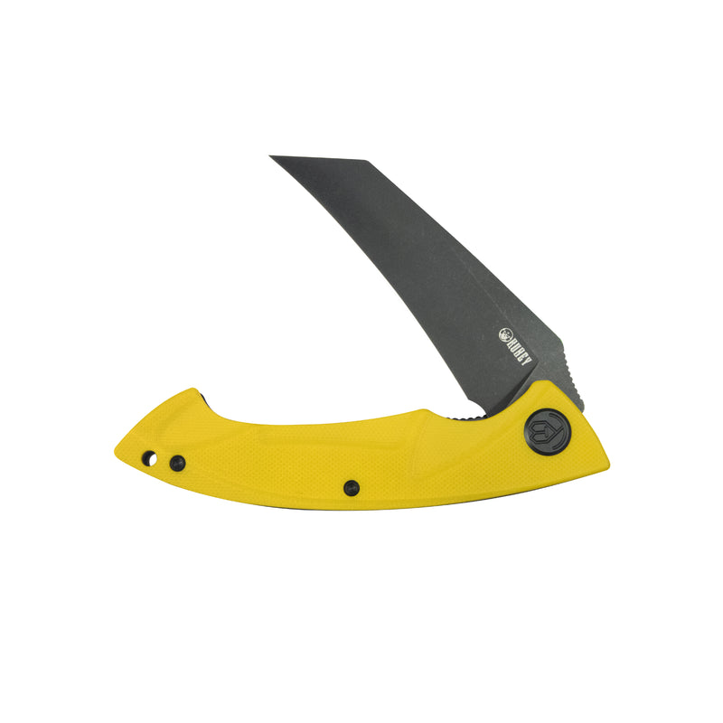 Anteater Liner Lock Folding Knife Yellow  G10 Handle 3.5" Blackwash 14C28N KU212E