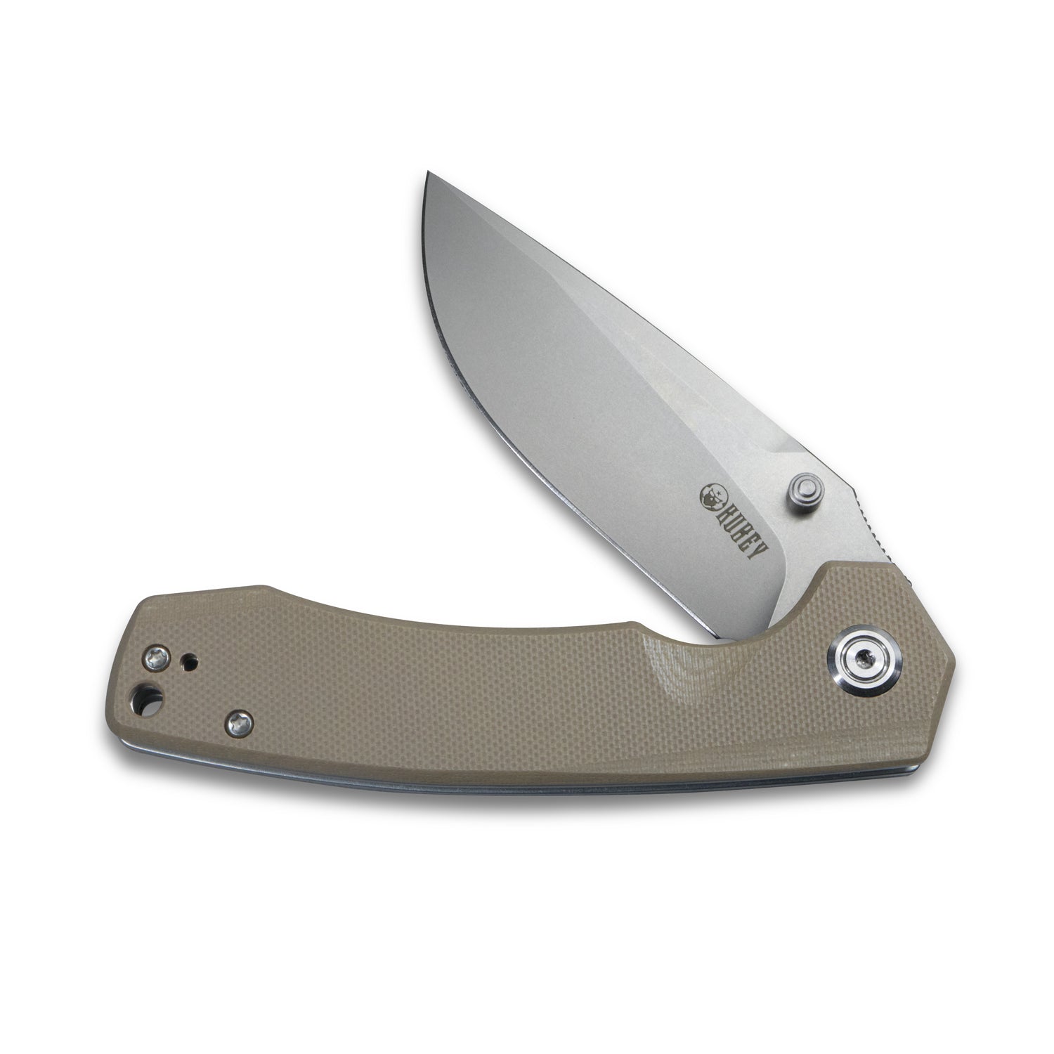 Calyce Liner Lock Flipper Folding Knife Tan G10 Handle 3.27" Bead Blasted D2 KU901D