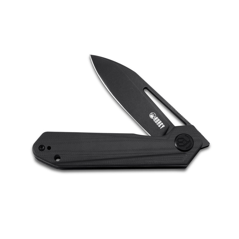 Royal Nest Liner Lock EDC Pocket Knife Front Flipper Black G10 Handle 2.99" Dark Stonewashed D2 KU321H