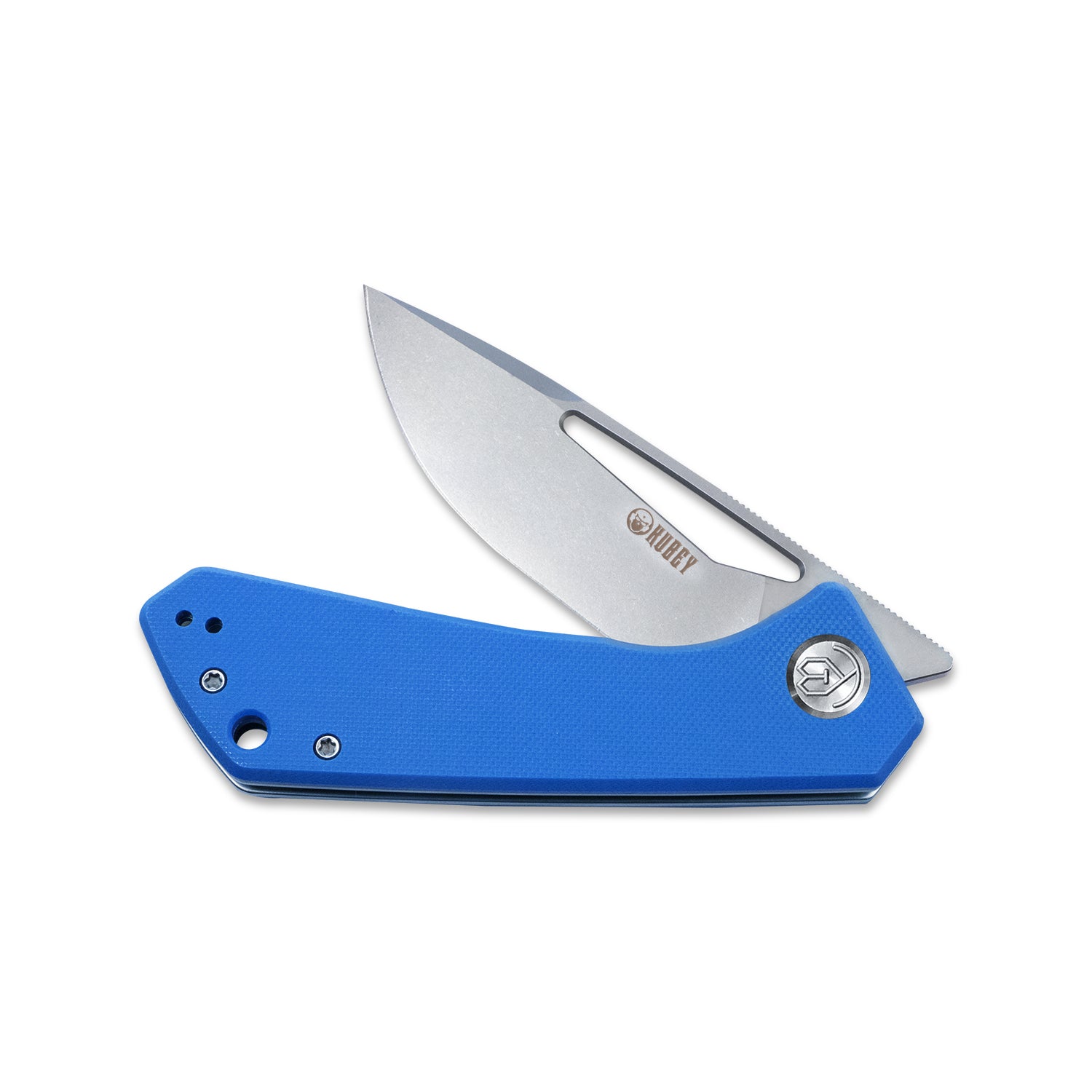 Kubey Thalia Front Flipper Klappmesser EDC Pocket Folding Knife Blue G10 Handle 3.27" Beadblast D2 KU331B