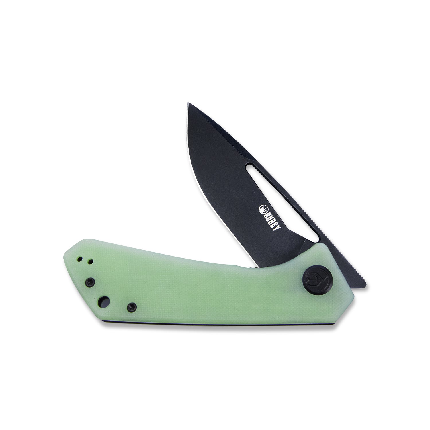 Thalia Front Flipper EDC Pocket Folding Knife Jade G10 Handle 3.27" Dark Stonewashed D2 KU331E