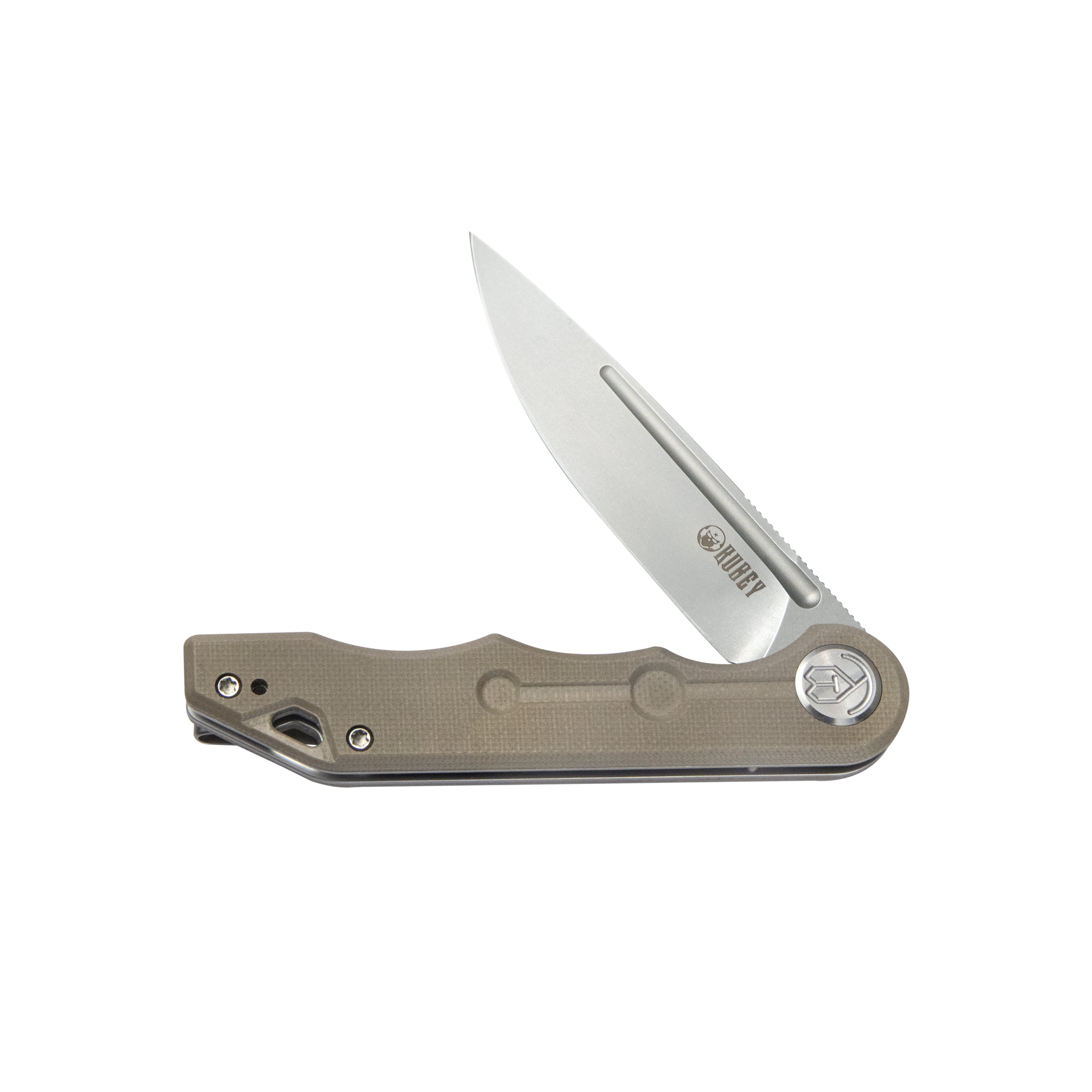 Mizo Liner Lock Flipper Folding Knife Tan G10 Handle 3.15" Bead Blast AUS-10 KU312H