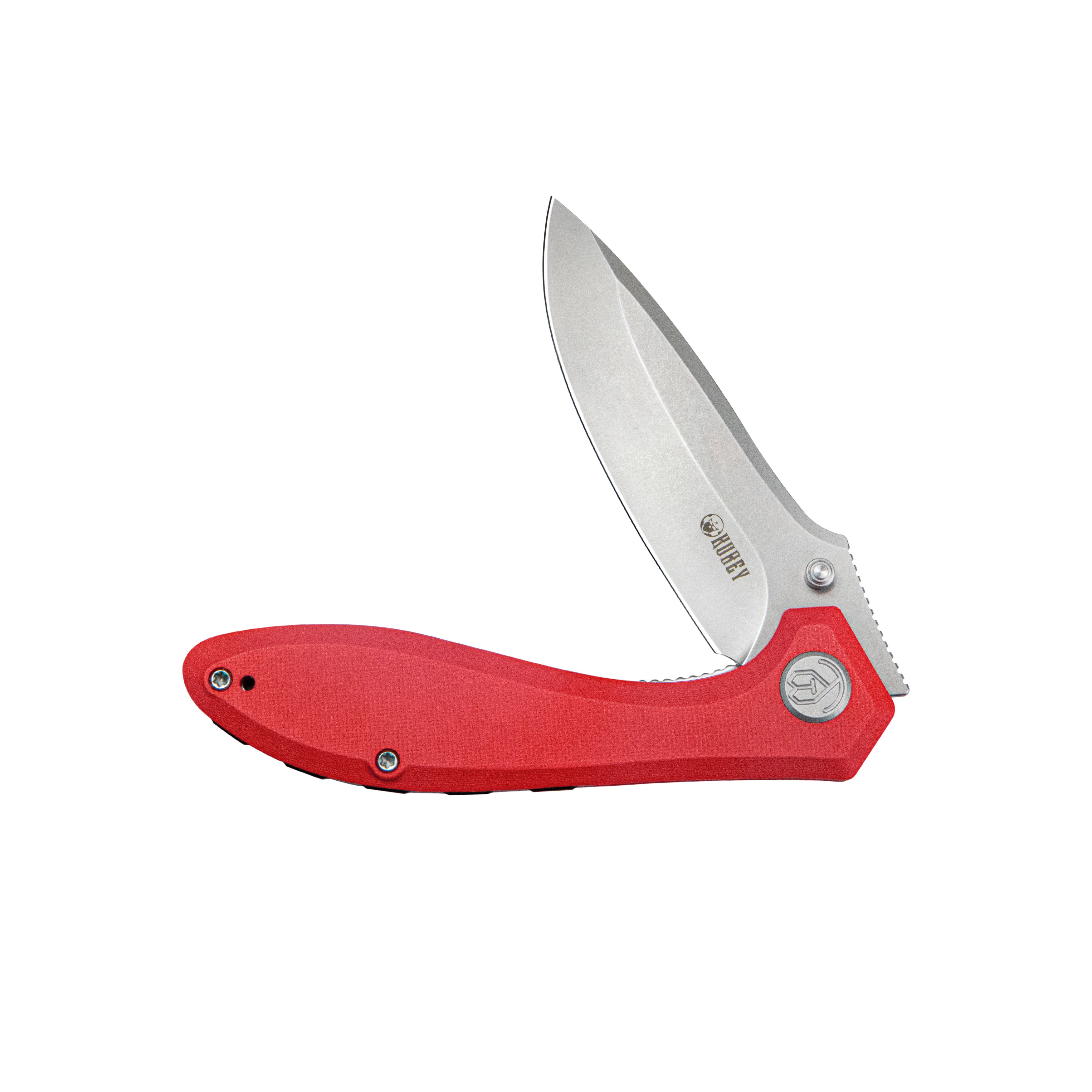 Ruckus Liner Lock Folding Knife Red G10 Handle 3.31" Bead Blasted AUS-10 KU314J