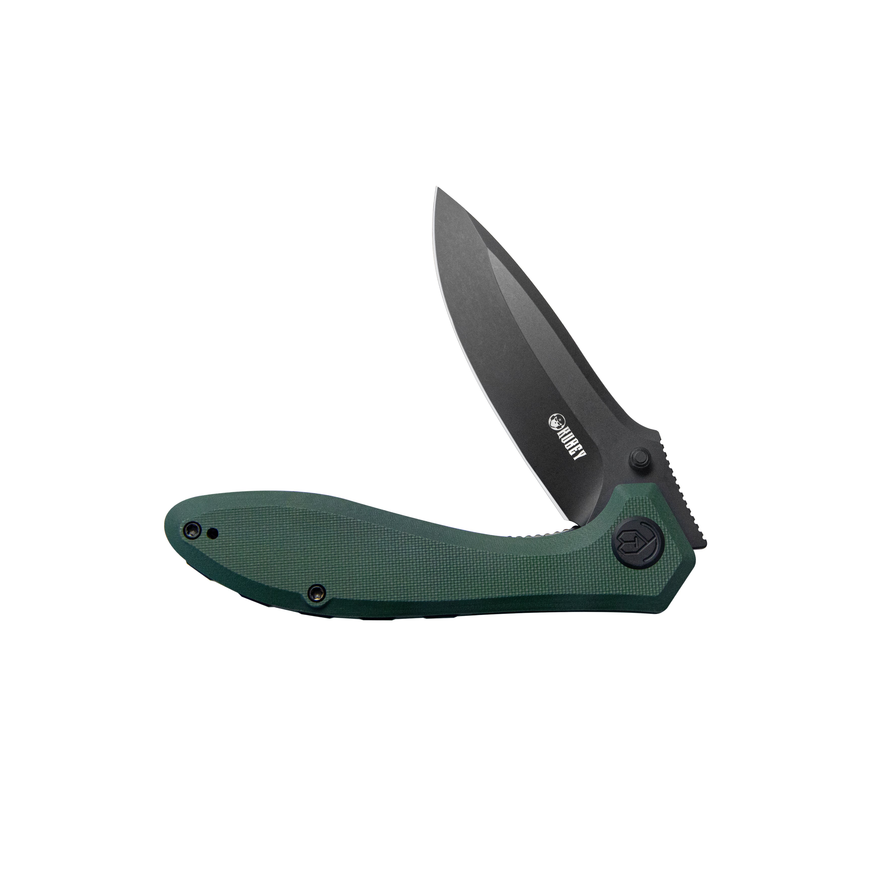 Ruckus Liner Lock Folding Knife Green G10 Handle 3.31" Blackwashed AUS-10 KU314L