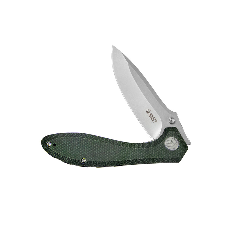 Ruckus Liner Lock Folding Knife Green Micarta Handle 3.31" Bead Blasted AUS-10 KU314N
