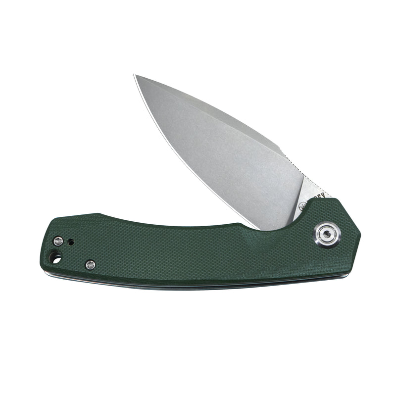 Calyce Liner Lock Flipper Folding Knife Green G10 Handle 3.27" Bead Blasted AUS-10 KU901N