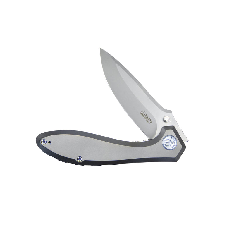 Ruckus Liner Lock Folding Knife Gray Ti Handle 3.31" Bead Blasted CPM 20CV KB314Q