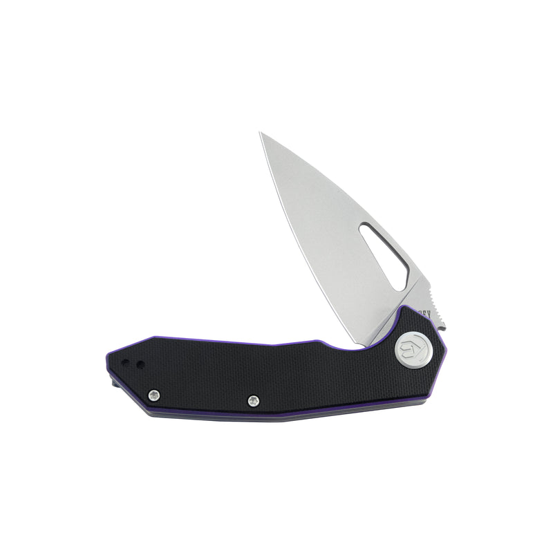 Coeus Liner Lock Thumb Open Folding Knife Black-purple G-10 Handle Kitchen knives 3.11" Beadblast 14C28N KU122R
