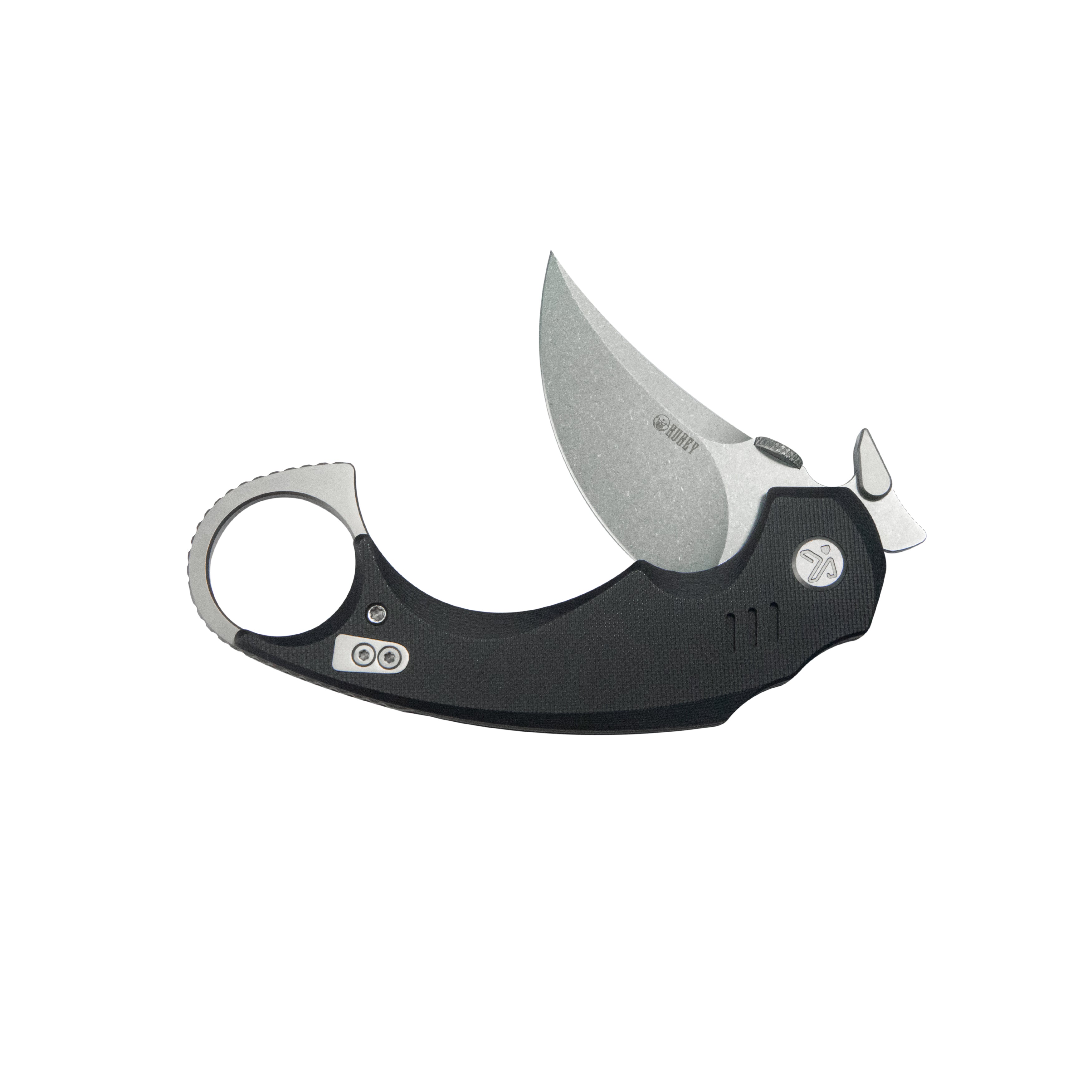 Jaw Pikal Karambit Folding Knife Black G-10 Handle 2.52" Sandblast 14C28N Blade KU440A