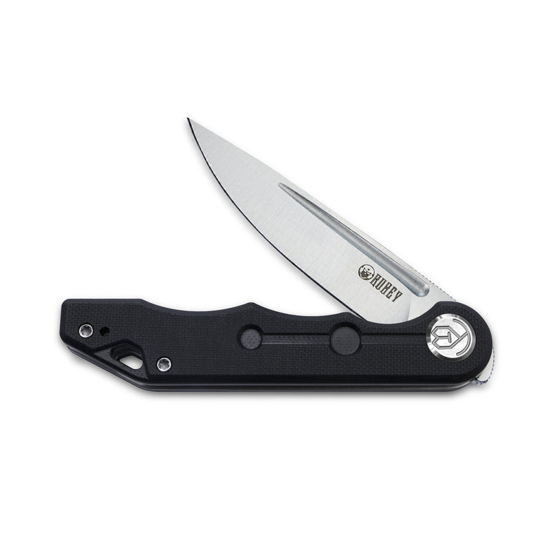 Mizo Liner Lock Front Flipper Folding Knife Black G10 Handle 3.15" Satin 14C28N KU2101A