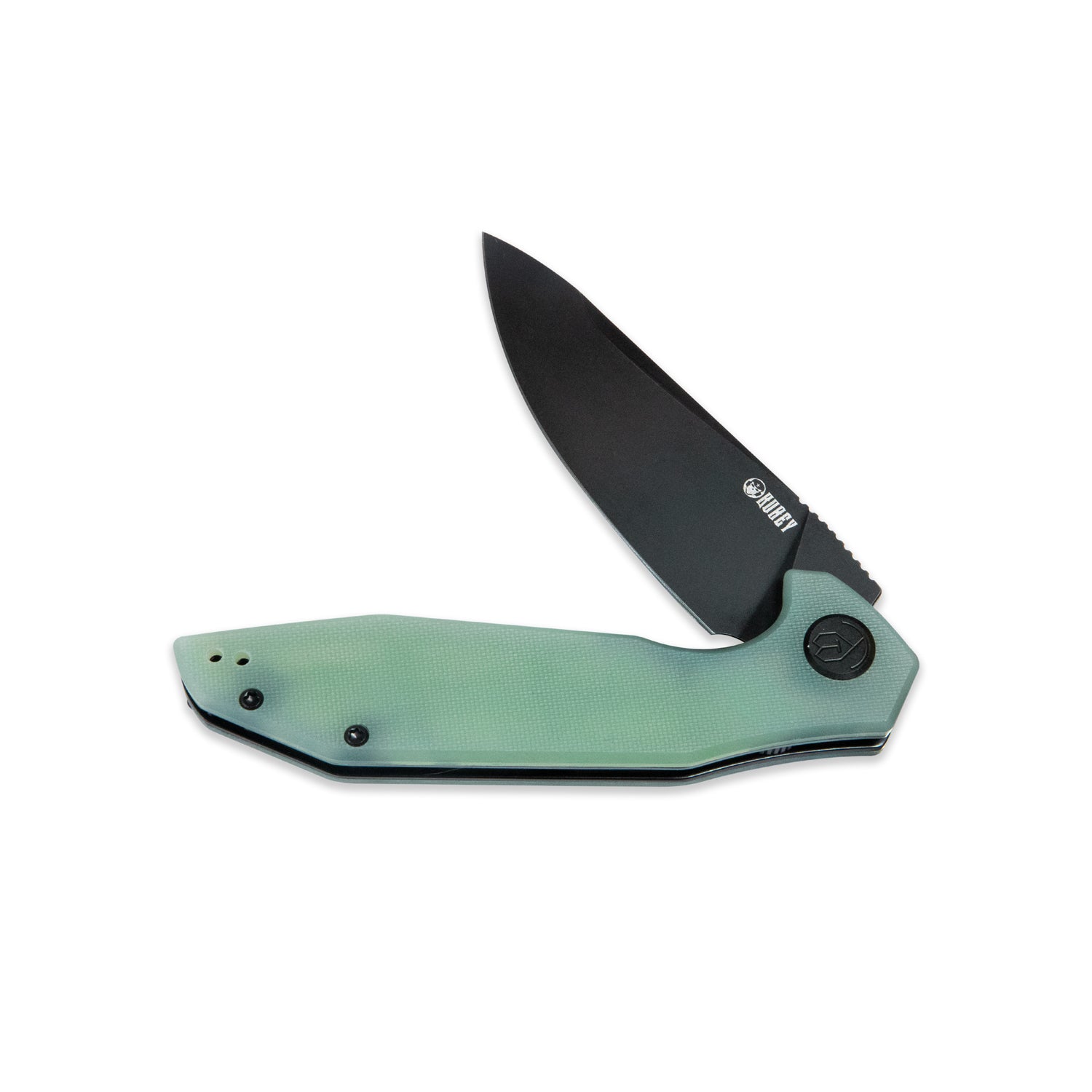 Nova Liner Lock Flipper Folding Pocket Knife Jade G10 Handle Blackwashed D2 KU117G