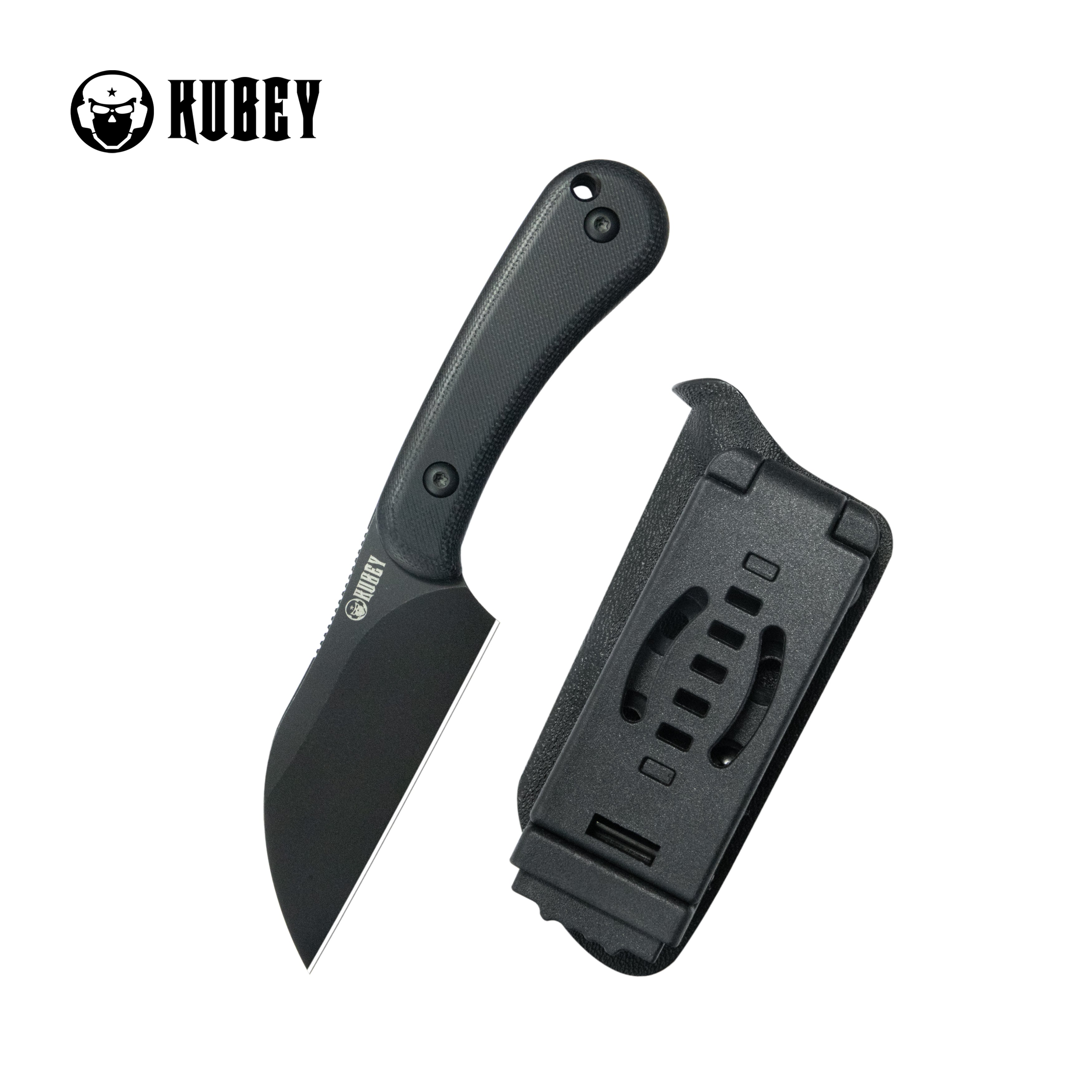 Kubey Rockhopper Fixed Blade Knife Black G10 Handle 2.60" Blackwash 14C28N KU412B