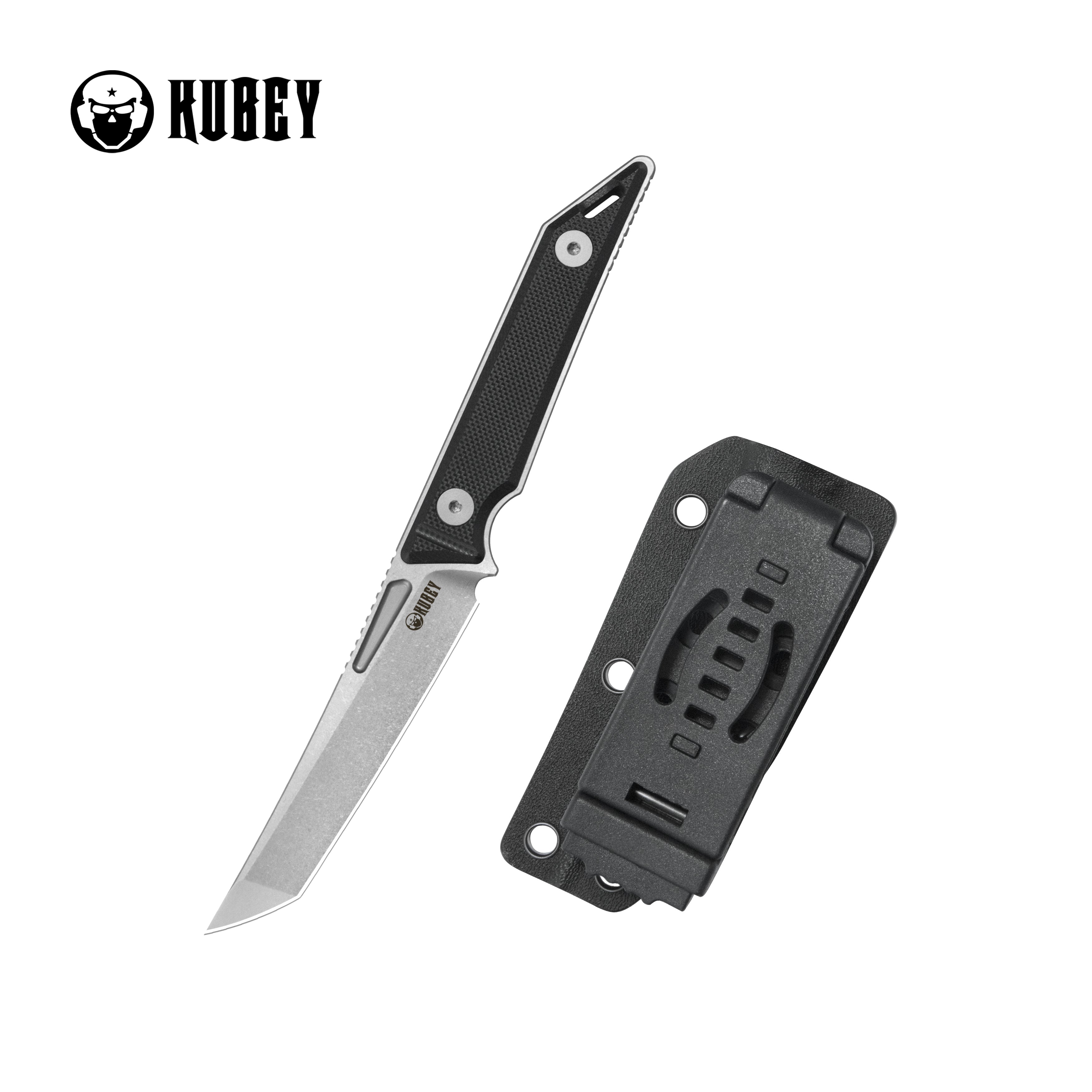 Kubey Goliath Fixed Blade Knife Black G10 Handle 2.60" Beadblast 14C28N KU430A