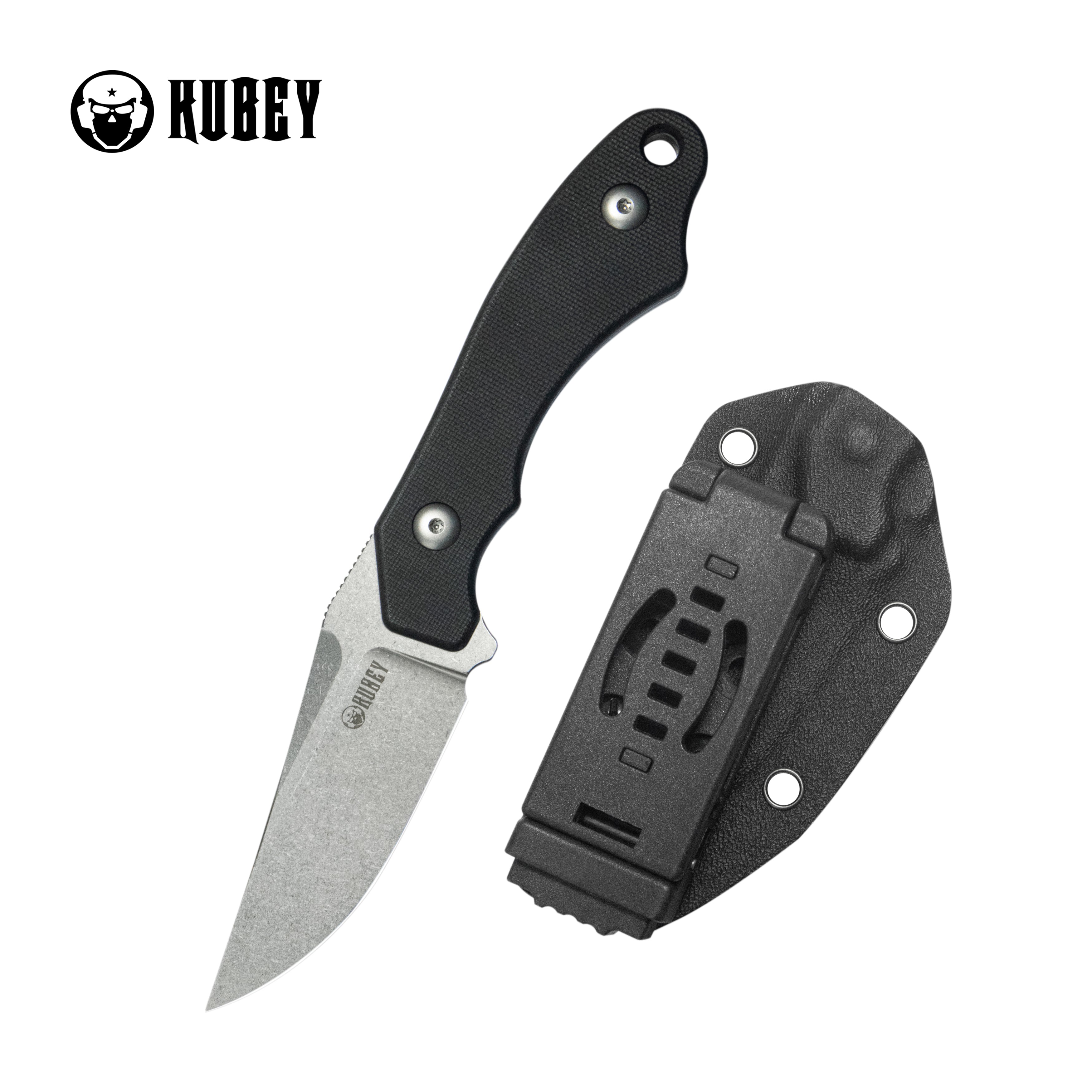 TLB II Clip Point EDC Fixed Blade Knife Black G10 4" Beadblast 14C28N with Kydex Sheath KU468A