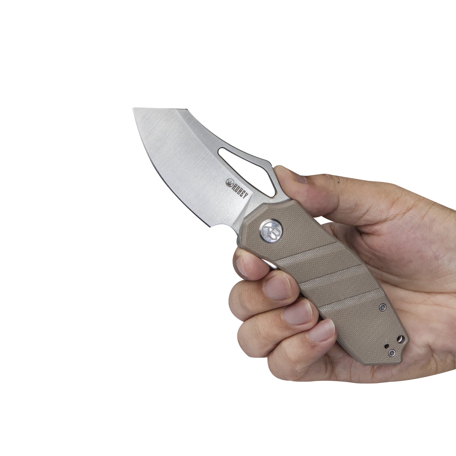 Ceyx Liner Lock Flipper Folding Knife Tan G10 Handle 2.95" Satin D2 KU335B