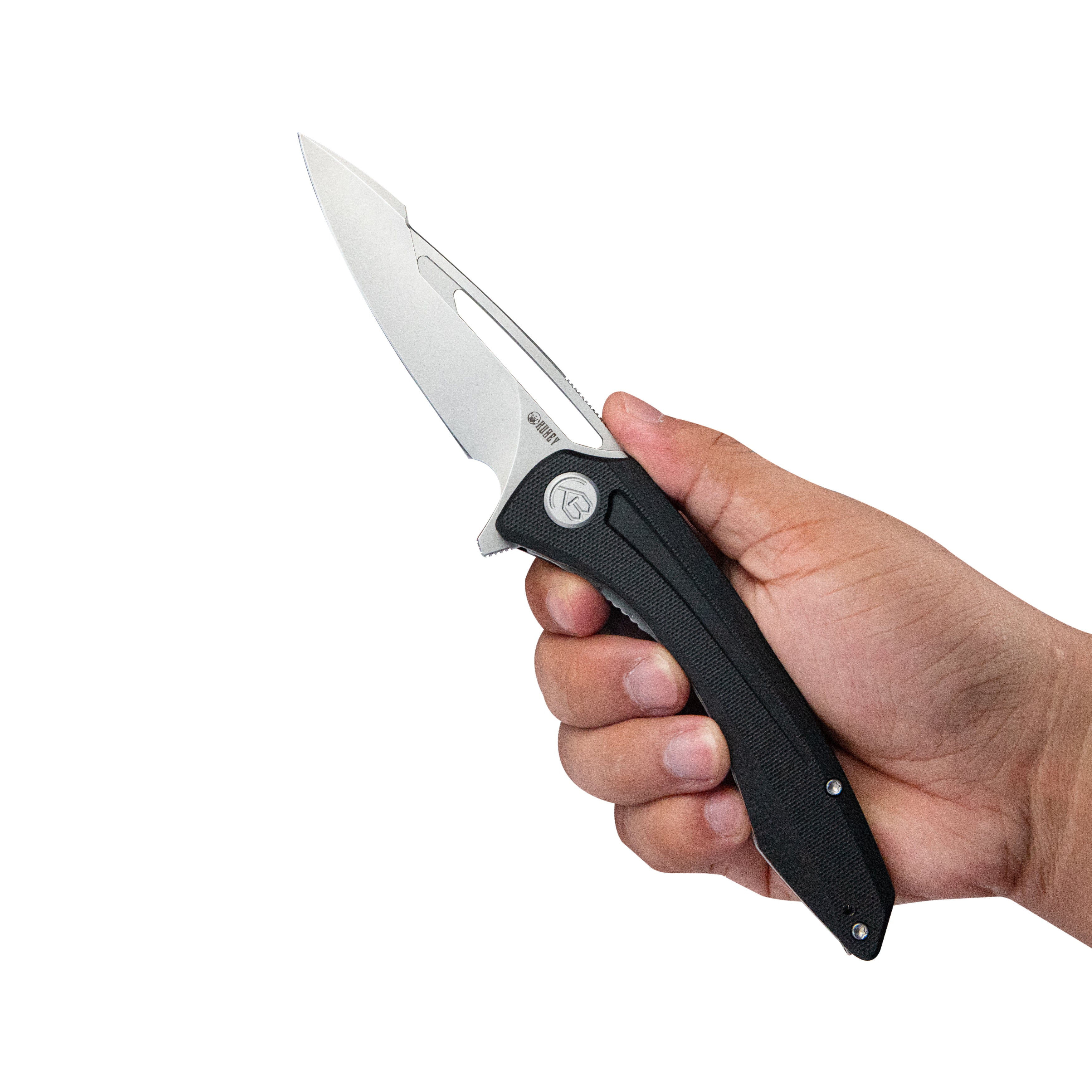 Merced Folding Knife 3.46" Beadblasted AUS-10 Blade With Durable Black G10 Handle Reliable Tactical Pocket Knife KU345A