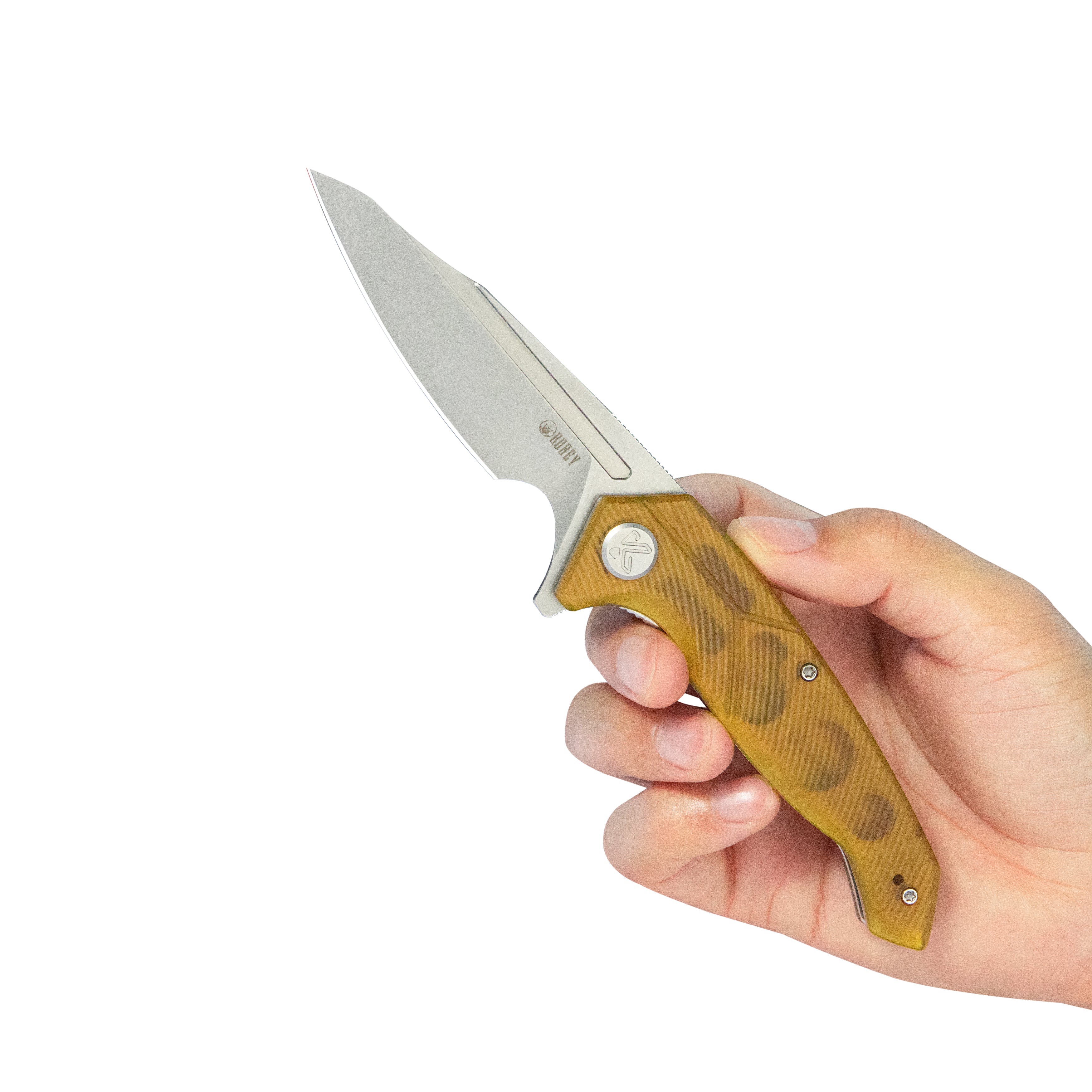 RBC-1 Outdoor Flipper Knife Ultem Handle 3.46" Stonewash 14C28N KU373D