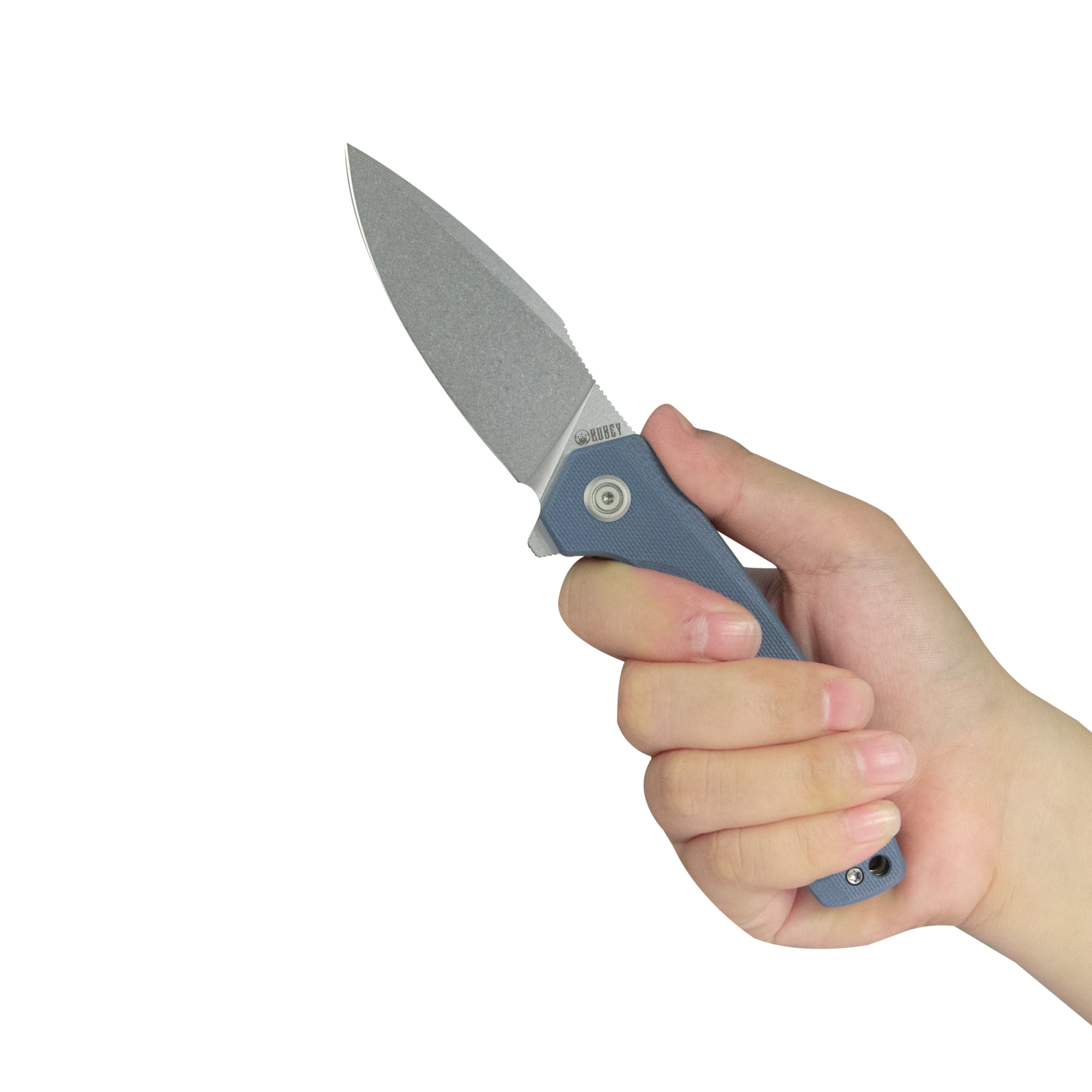Calyce Liner Lock Flipper Folding Knife Blue G10 Handle 3.27" Bead Blasted 14C28N KU901U