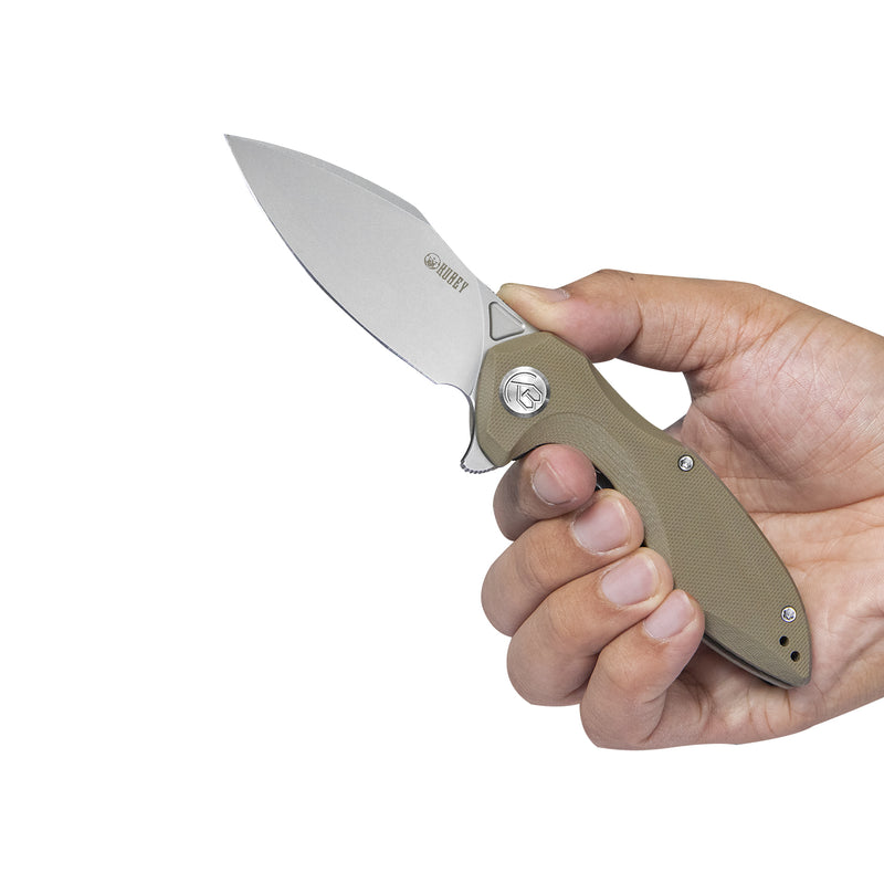 Noble Nest Liner Lock Folding Knife Tan G10 Handle 3.15" Bead Blasted D2 KU236C