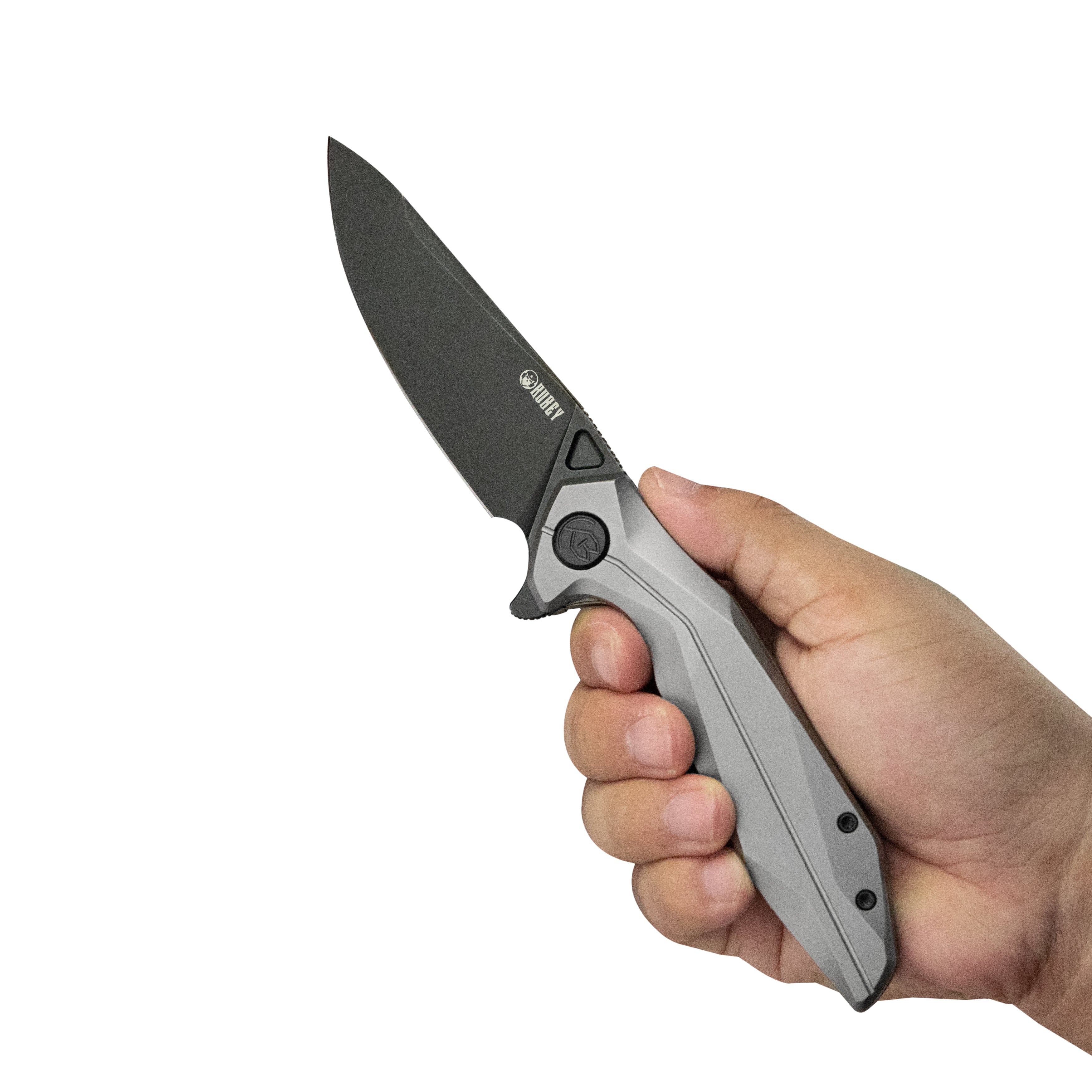 Nova Frame Lock Flipper Folding Knife Gray 6AL4V Titanium Handle 3.66" Darkwashed 14C28N KB235E