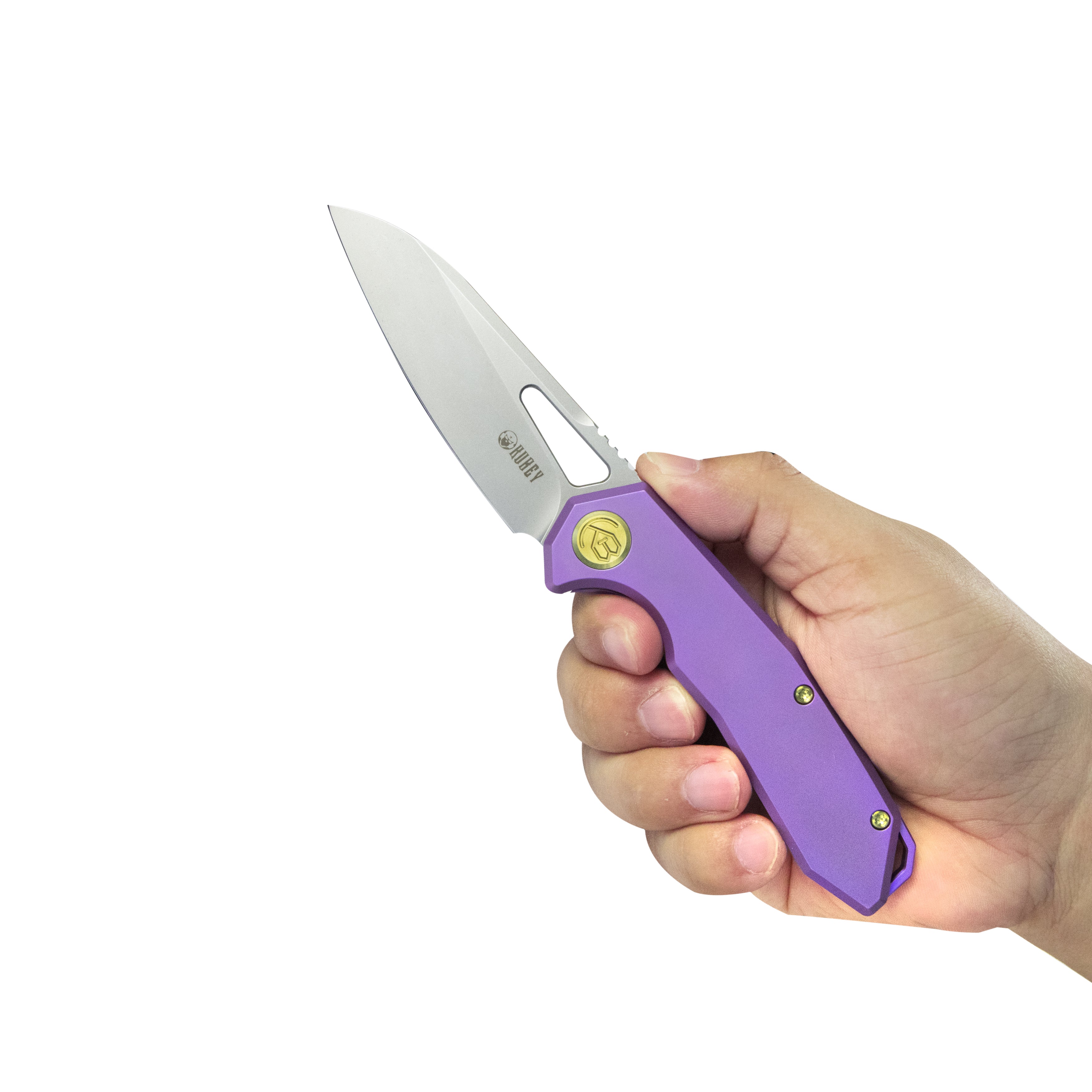 Vagrant Frame Lock Folding Pocket Knife Purple 6AL4V Titanium Handle 2.95" Bead Blasted CPM-S35VN KB284D