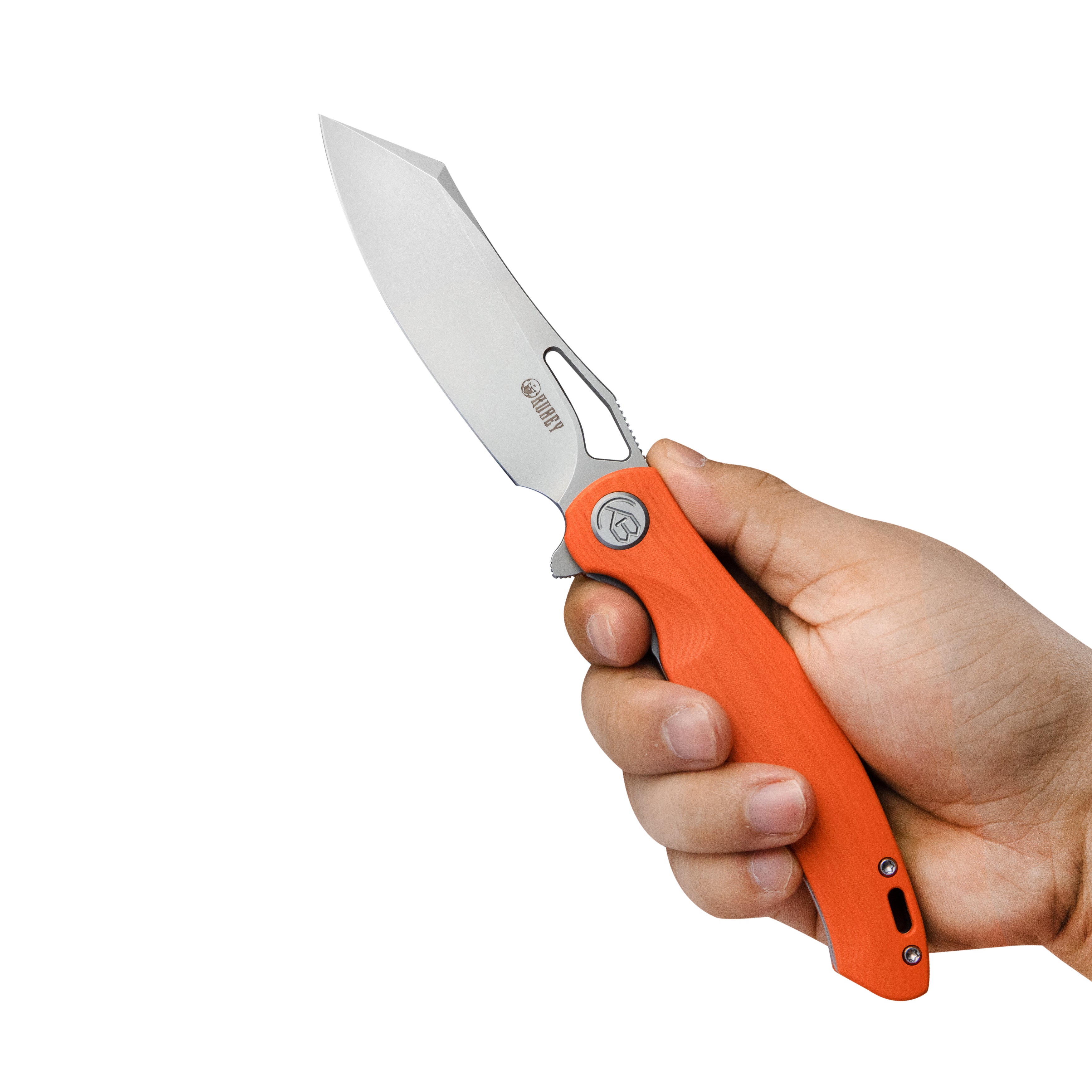 Drake Liner Lock Folding Knife Orange G10 Handle 3.74'' Beadblasted AU