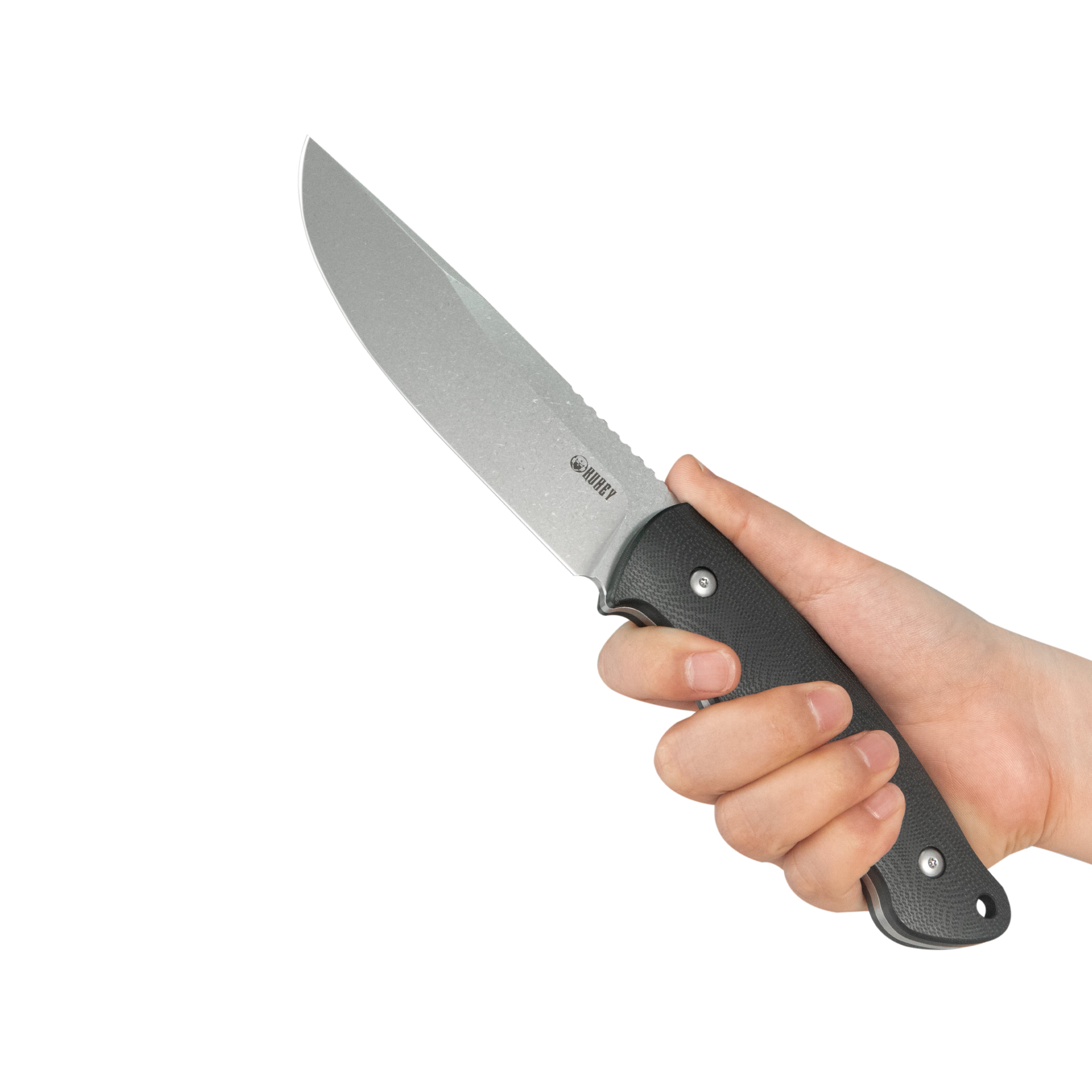 Kubey Eskoria Fixed Blade Knife Black G-10 Handle 5.11" Beadblast 14C28N Blade KU268A