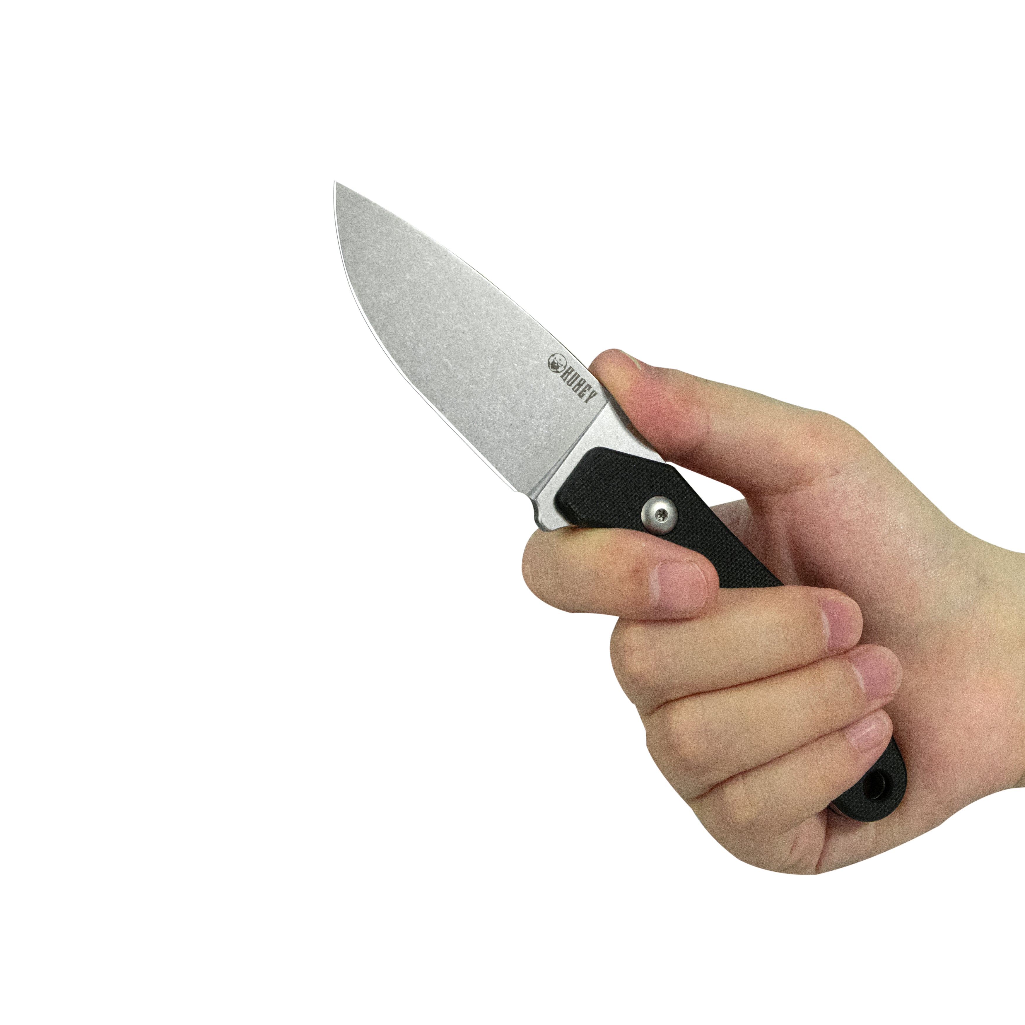 TLB EDC Fixed Blade Knife Black G-10 Handle 4" Beadblast 14C28N with Kydex Sheath KU467A