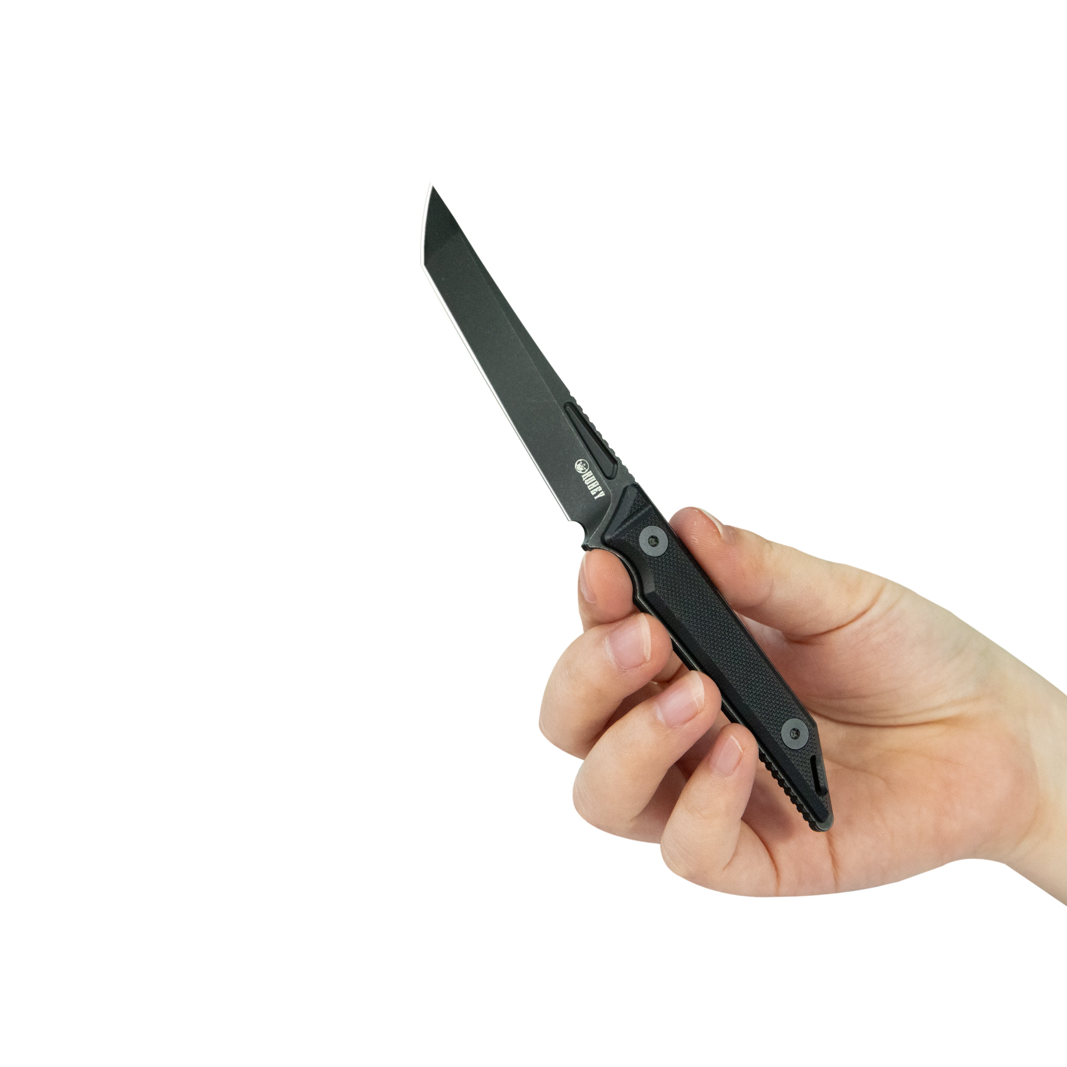 Kubey Goliath Fixed Blade Knife Black G10 Handle 2.60" Blackwash 14C28N KU430B