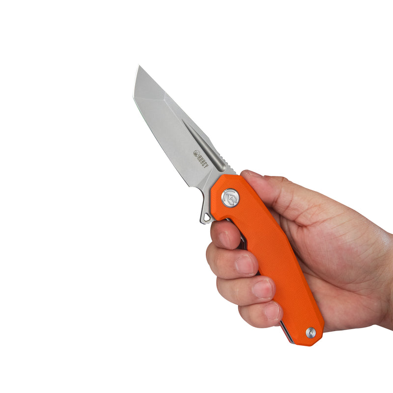 Carve Liner Lock Tactical Folding Knife Orange G10 Handle 3.27'' AUS-10 KB237I