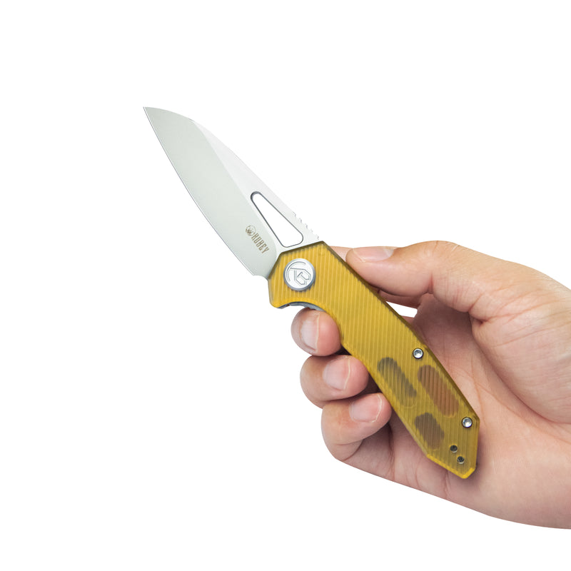Vagrant Liner Lock Folding Knife Ultem Handle 3.1" Sandblast 14C28N KU291Q