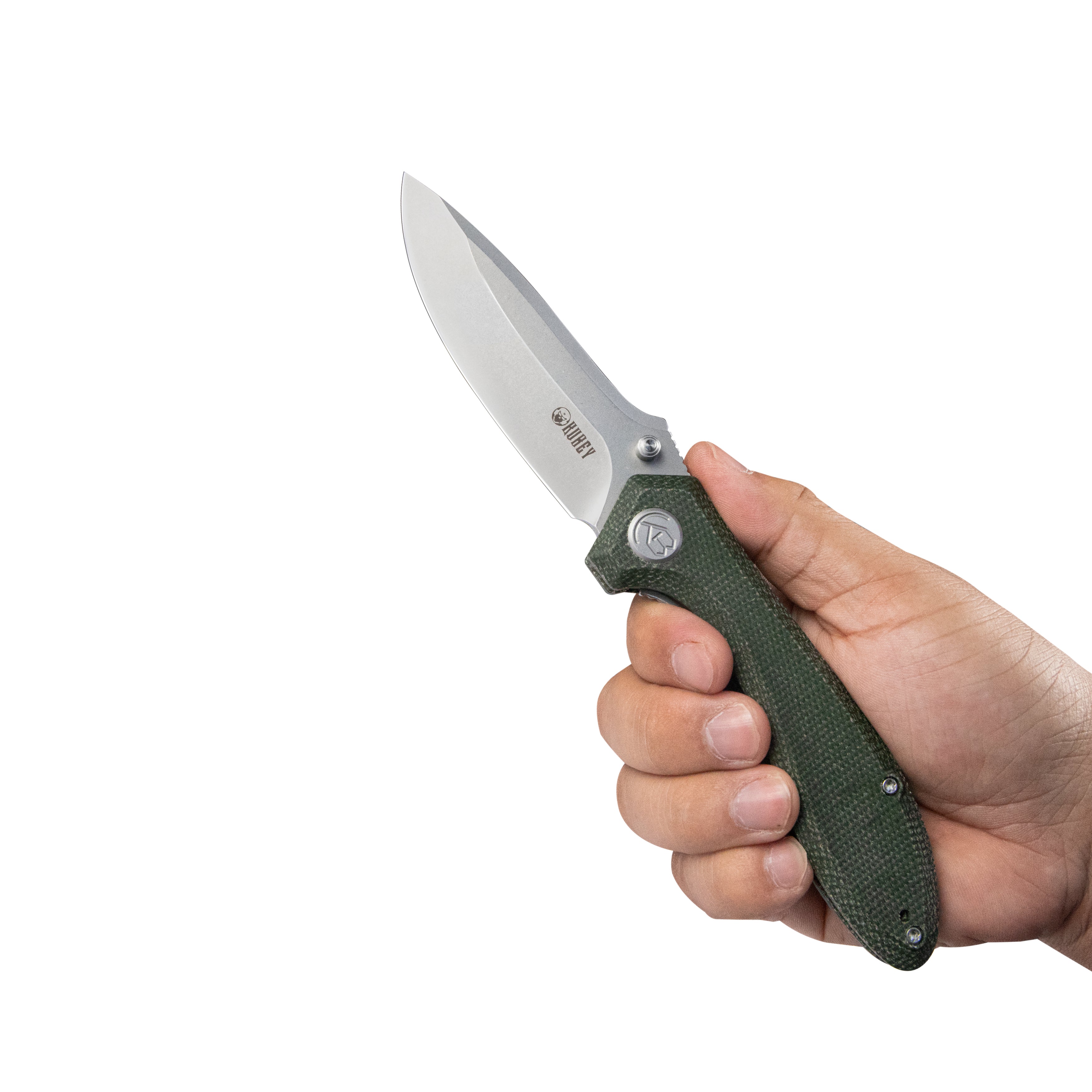 Ruckus Liner Lock Folding Knife Green Micarta Handle 3.31" Bead Blasted AUS-10 KU314N