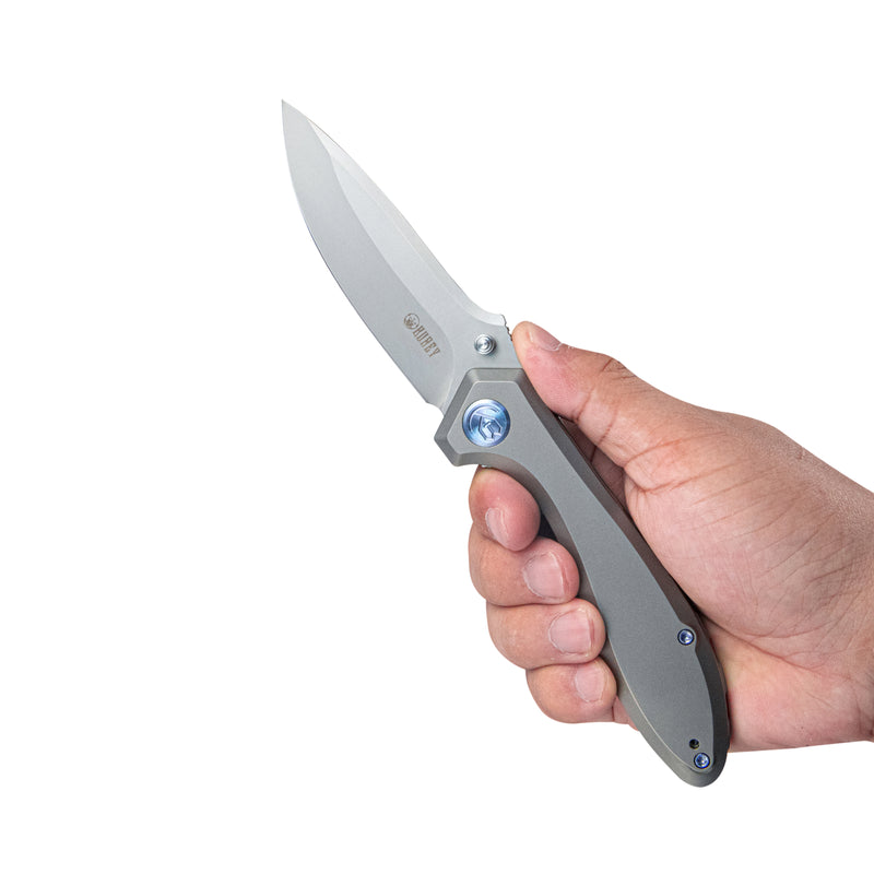 Ruckus Liner Lock Folding Knife Gray Ti Handle 3.31" Bead Blasted CPM 20CV KB314Q