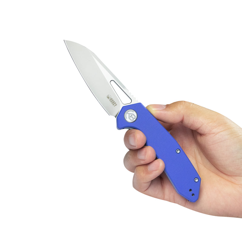 Vagrant Liner Lock Folding Knife Blue G10 Handle 3.1" Sandblast 14C28N KU291P