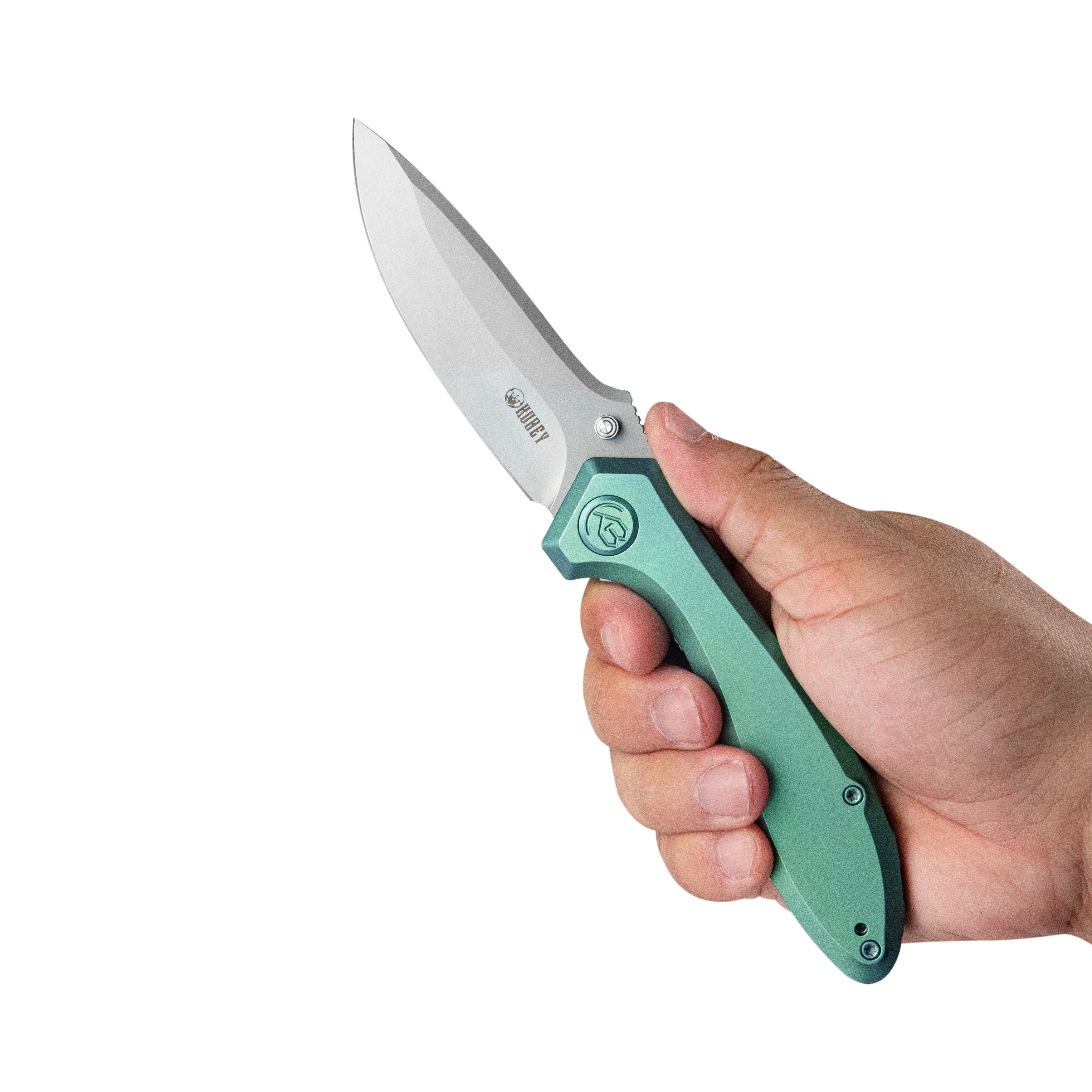 Ruckus Liner Lock Folding Knife Green Ti Handle 3.31" Bead Blasted CPM 20CV KB314S