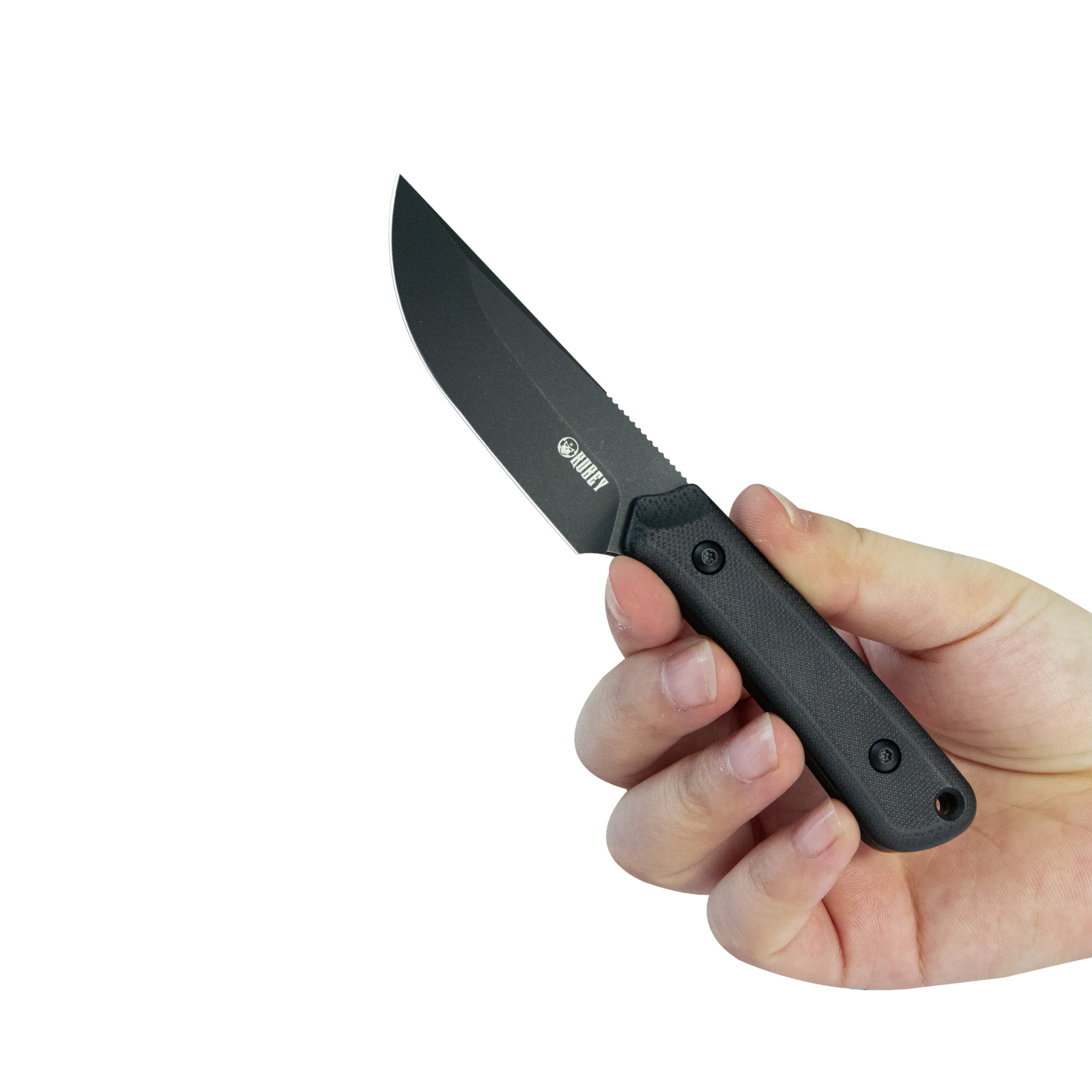 Kubey Thorn Fixed Blade Knife Black G10 Handle 2.8" Blackwash 14C28N Blade KU413B