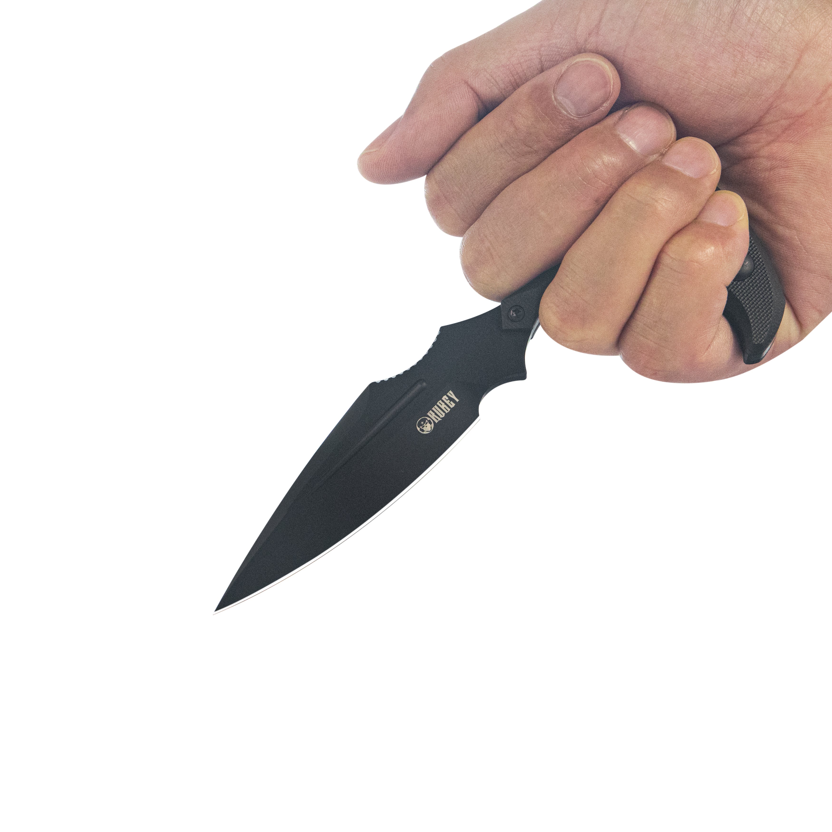 Medusa Push Dagger Fixed Blade Outdoor Knives w/ Kydex Sheath Black G-10 Black Coating 14C28N KU242C