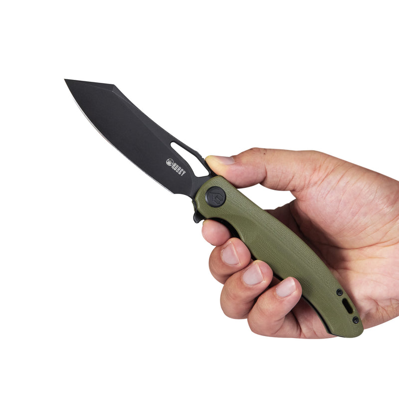 Drake Liner Lock Folding Knife Green G10 Handle 3.74'' Dark Stonewashed 14C28N KB239F