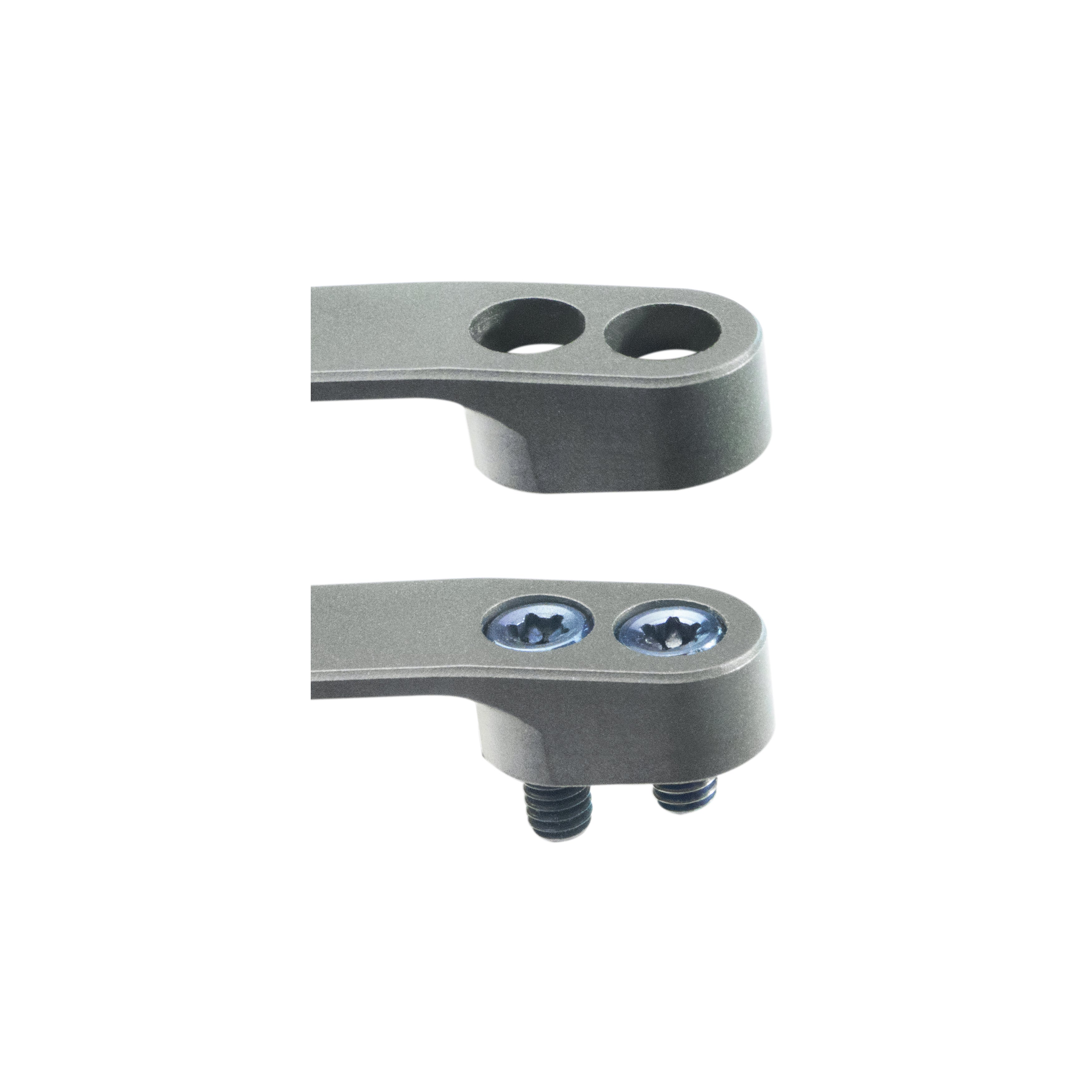 Kubey Titanium Clip for Folding Knives, 2 Pieces with 4 Screws, Grey/Grey, KH034