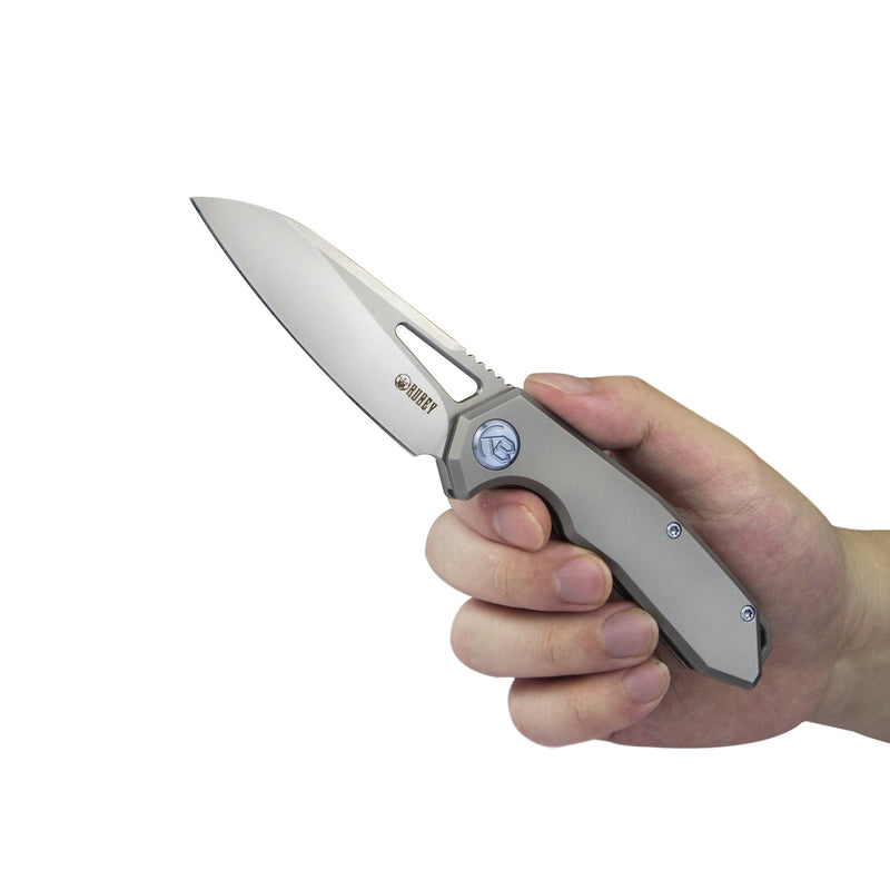 Vagrant Frame Lock Folding Knife Grey Titanium Handle (2.9" Sandblast CPM-S30V) KB284A