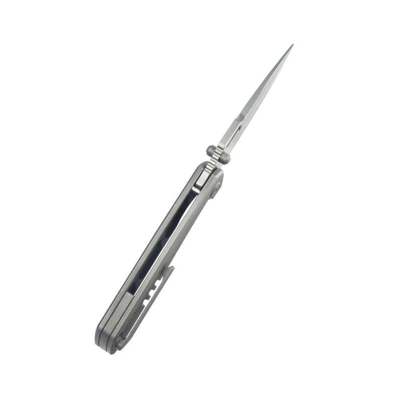 Blackout Frame Lock Folding Knife Gray Titanium Handle 3.15" Brush & Sandblast M390 KB259B